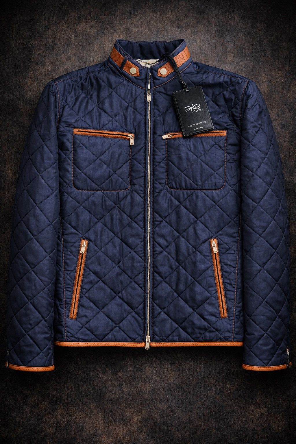 Hettabretz Hettabretz Uomo Blue Silk Quilted Bomber Jacket IT52 Size US L / EU 52-54 / 3 - 1 Thumbnail