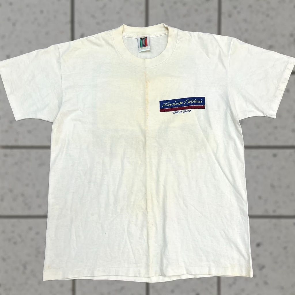 Vintage Vintage Shirt USA Made Graphic Print Short Sleeve White L Size, 80s Theme Size US L / EU 52-54 / 3 - 1 Thumbnail
