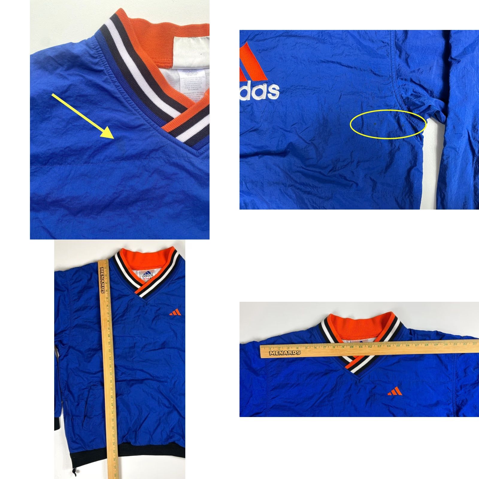 Adidas VINTAGE Adidas Windbreaker Jacket Mens 90s V-Neck Pullover Sz M Blue Front Pockets Zip Side Embroidery Size US M / EU 48-50 / 2 - 9 Thumbnail