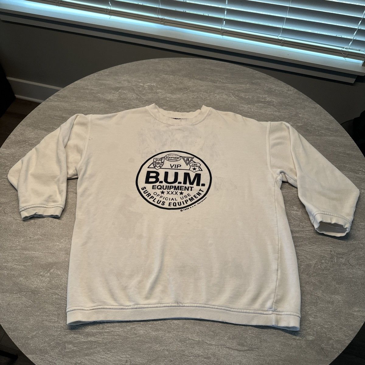 B.U.M Equipment × Vintage Vintage B.U.M. EQUIPMENT Distressed Crewneck Sweatshirt Size US M / EU 48-50 / 2 - 1 Thumbnail