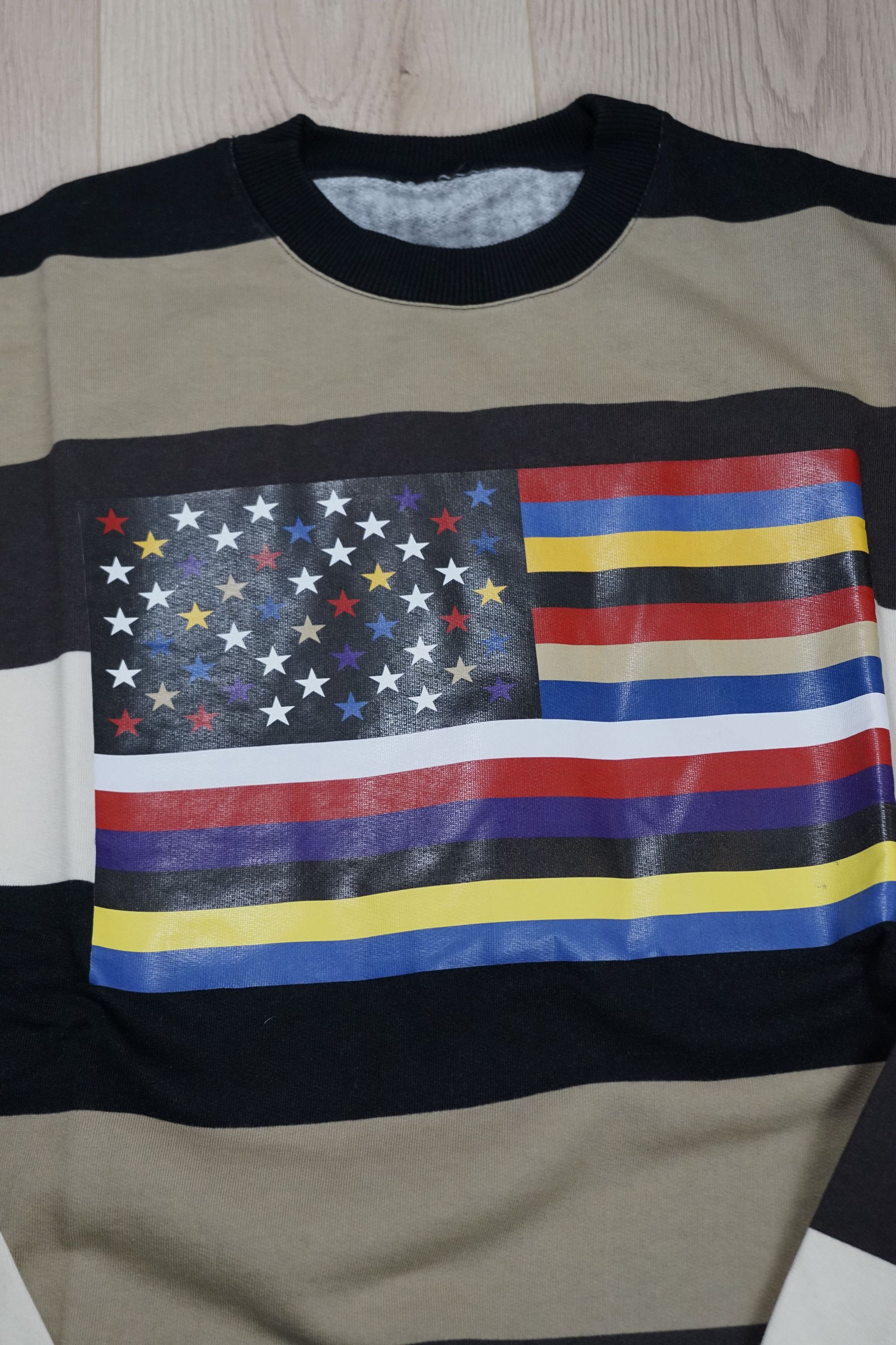 Givenchy SS14 TISCI Runway Multi Strip Flag Oversized Sweat RRP $795 Size US S / EU 44-46 / 1 - 20 Thumbnail