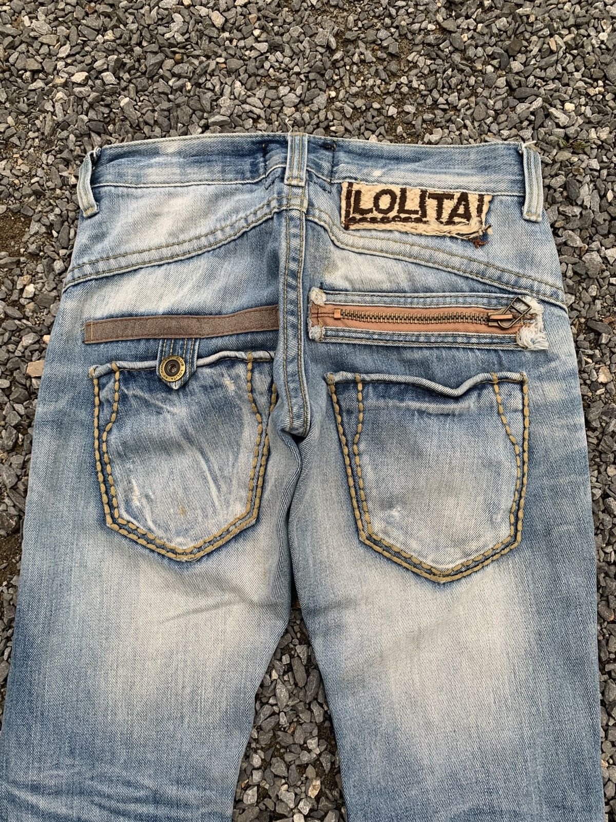 If Six Was Nine Lolita Concert Club Faded & Rusty Distressed Denim Size US 28 / EU 44 - 7 Thumbnail