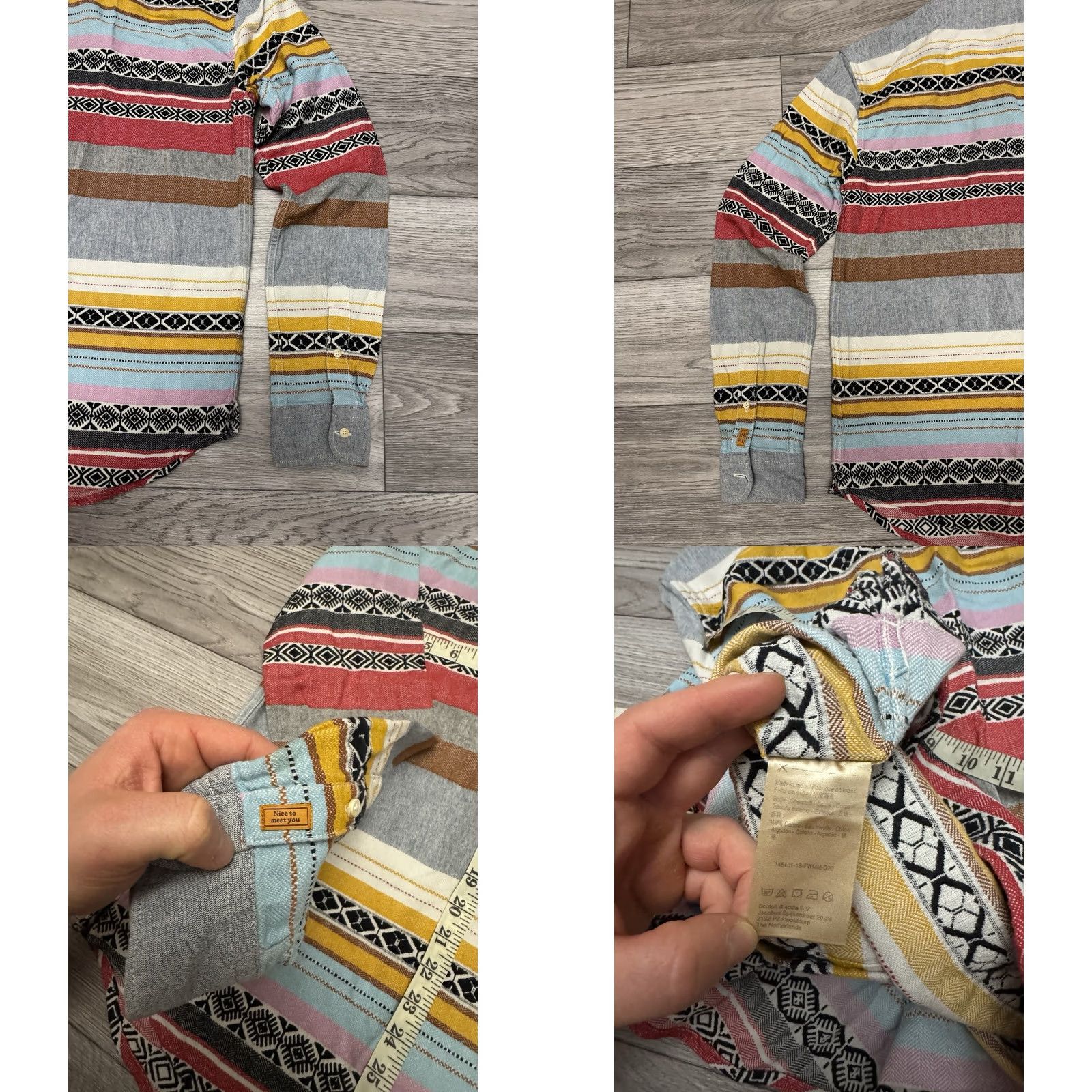Scotch & Soda Scotch & Soda Mens Shirt Striped Cotton Multicolor Multicolor Colorful Long Sleeve S Small Regular Mens Shirt Size US S / EU 44-46 / 1 - 9 Thumbnail