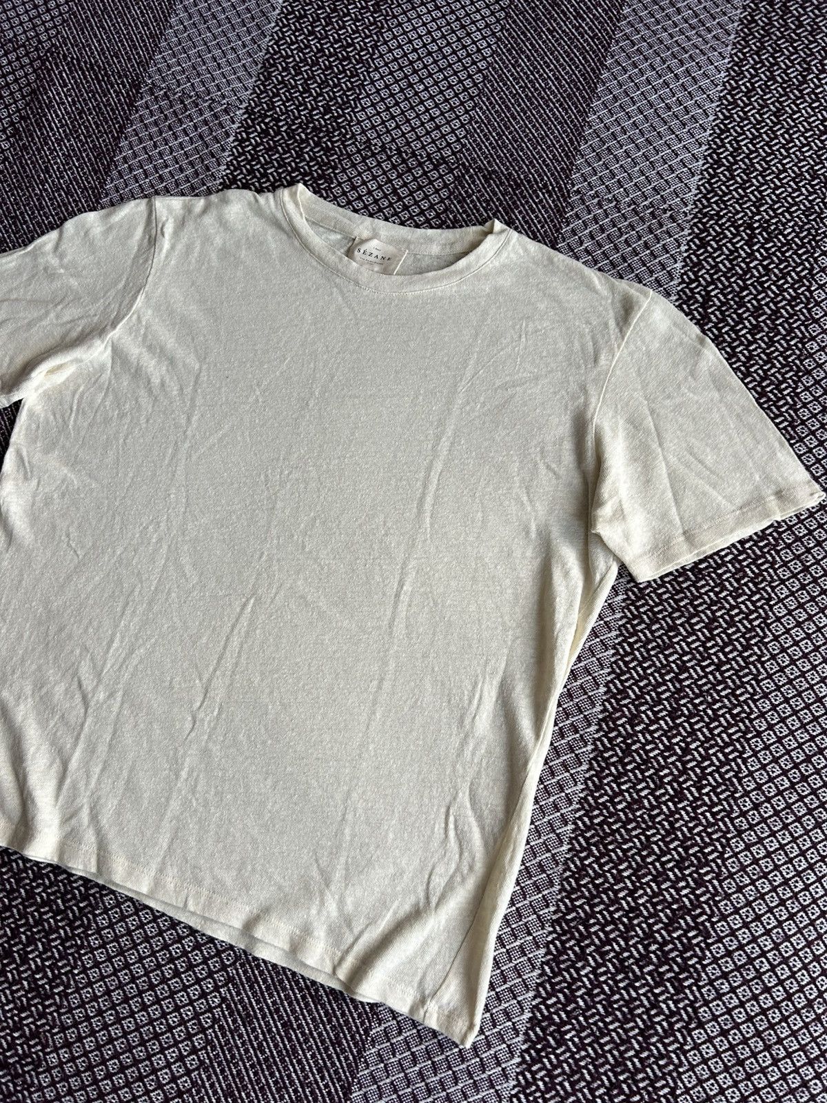 Sezane Sézane Women Linen T-shirt Solid Style Basic Size Small Size S / US 4 / IT 40 - 2 Thumbnail