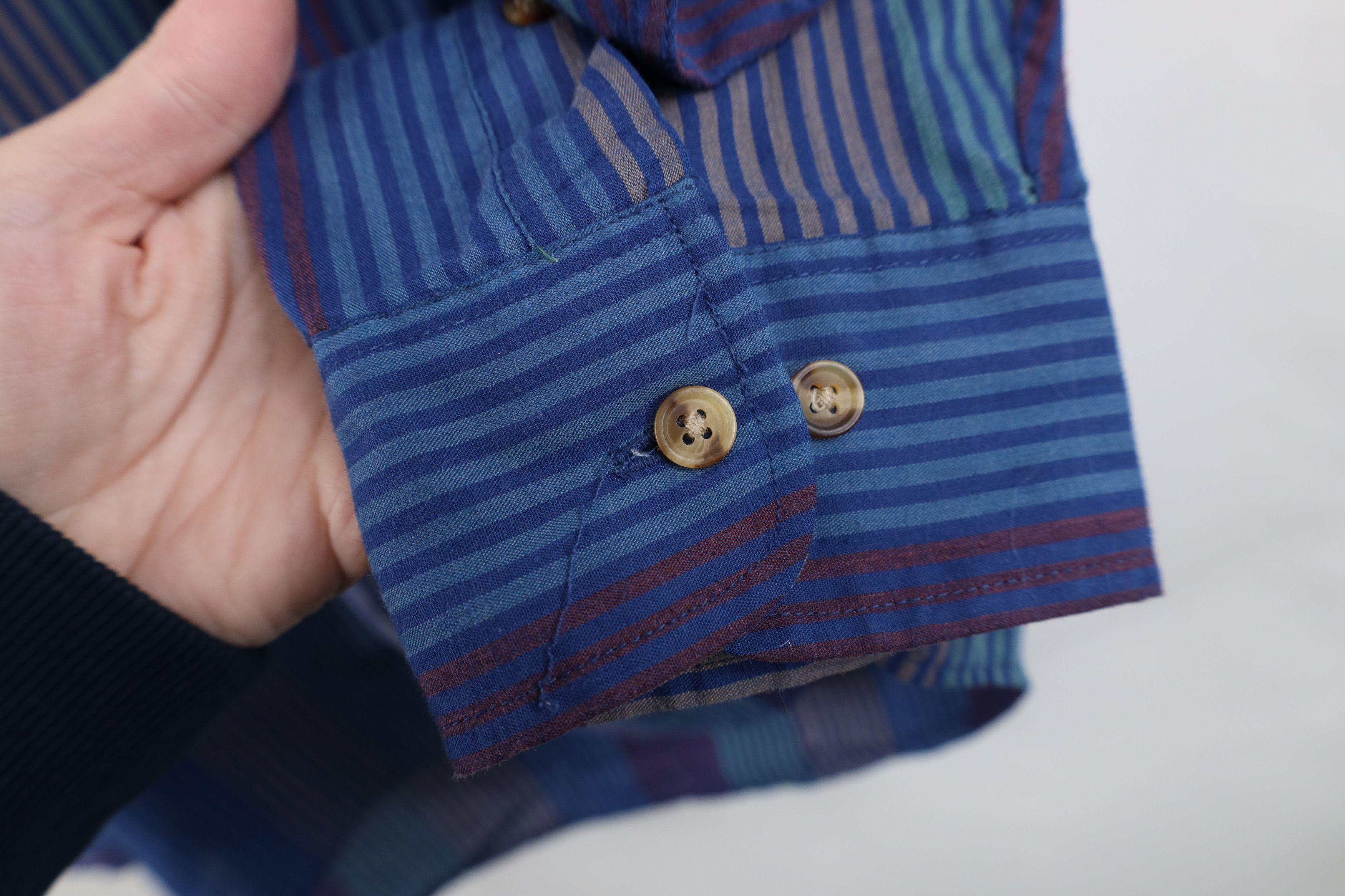 Vintage Vintage 90s Streetwear Block Collared Button Down Shirt Size US L / EU 52-54 / 3 - 4 Thumbnail