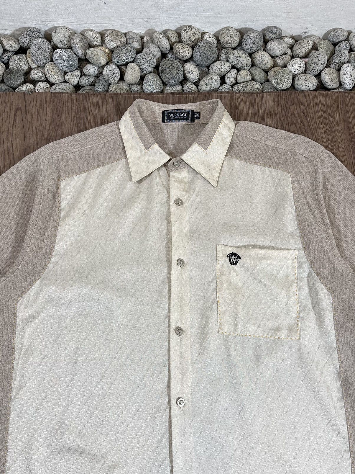 Versace Jeans Couture Versace Jeans Couture – Silk Open Collar Shirt Size US L / EU 52-54 / 3 - 4 Thumbnail
