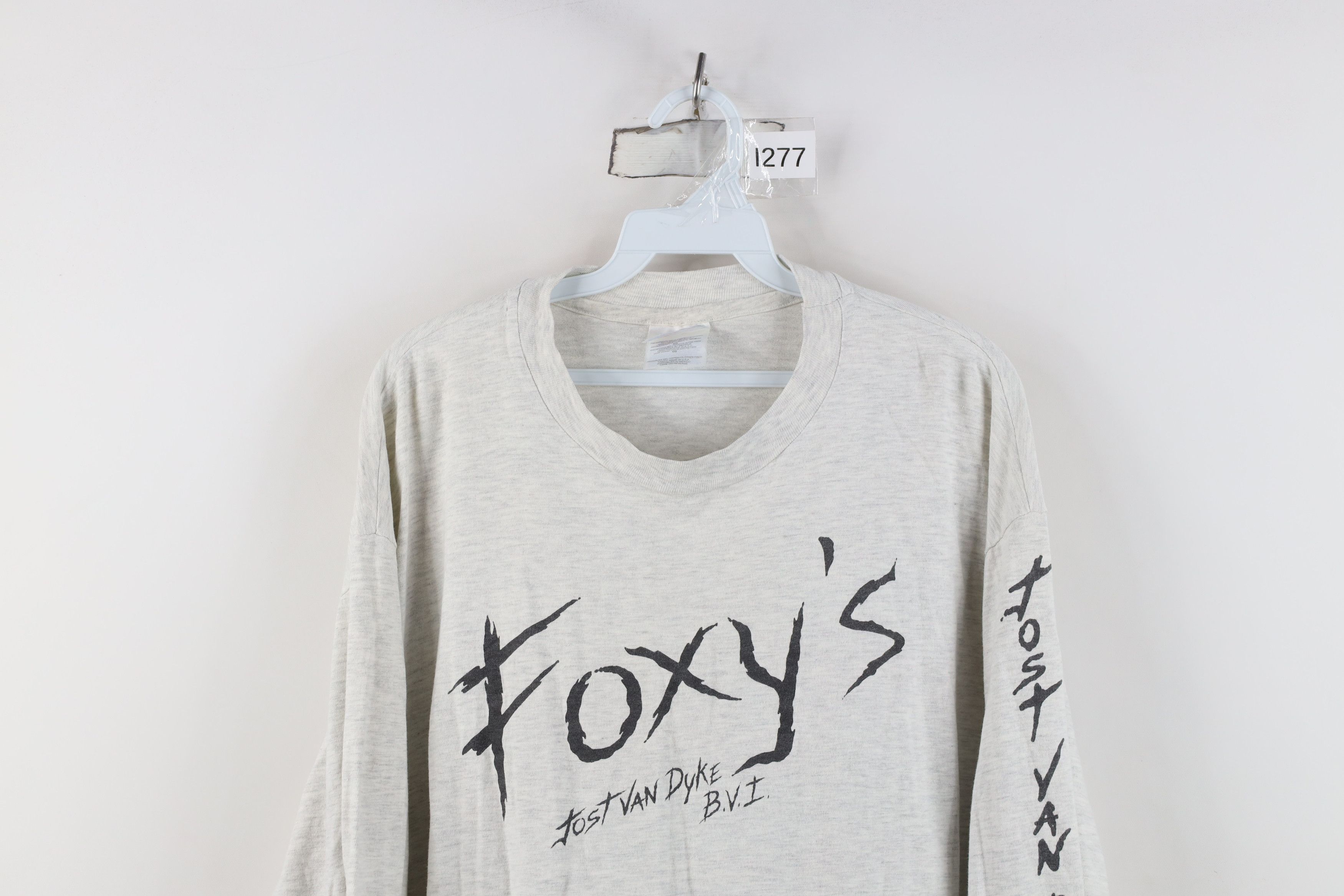 Vintage Vintage 90s Foxys Jost Van Dyke Virgin Long Sleeve T-Shirt Size US XL / EU 56 / 4 - 2 Thumbnail