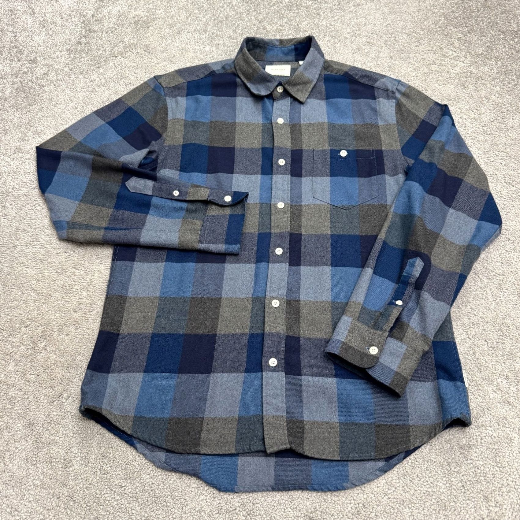 Vintage 7 Diamonds Shirt Mens Medium Blue Gray Buffalo Plaid Flannel Button Down Casual Workwear Western Size US M / EU 48-50 / 2 - 2 Thumbnail