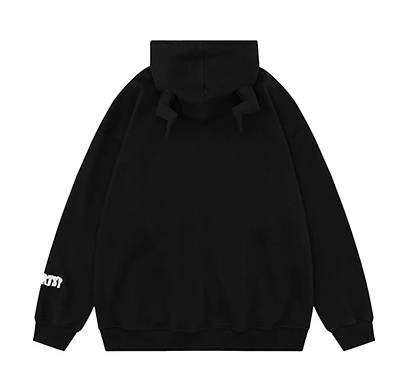 Lettering Oversized Zip-Up Hoodie