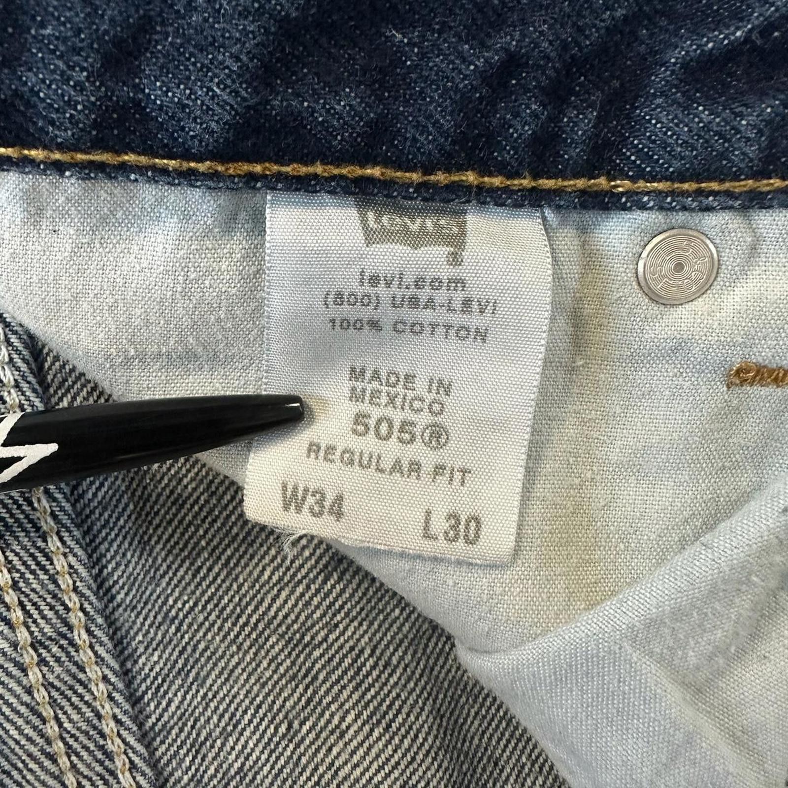 Levi's Y2K Faded Dark Wash Levi 505 Jeans Size US 34 / EU 50 - 6 Thumbnail