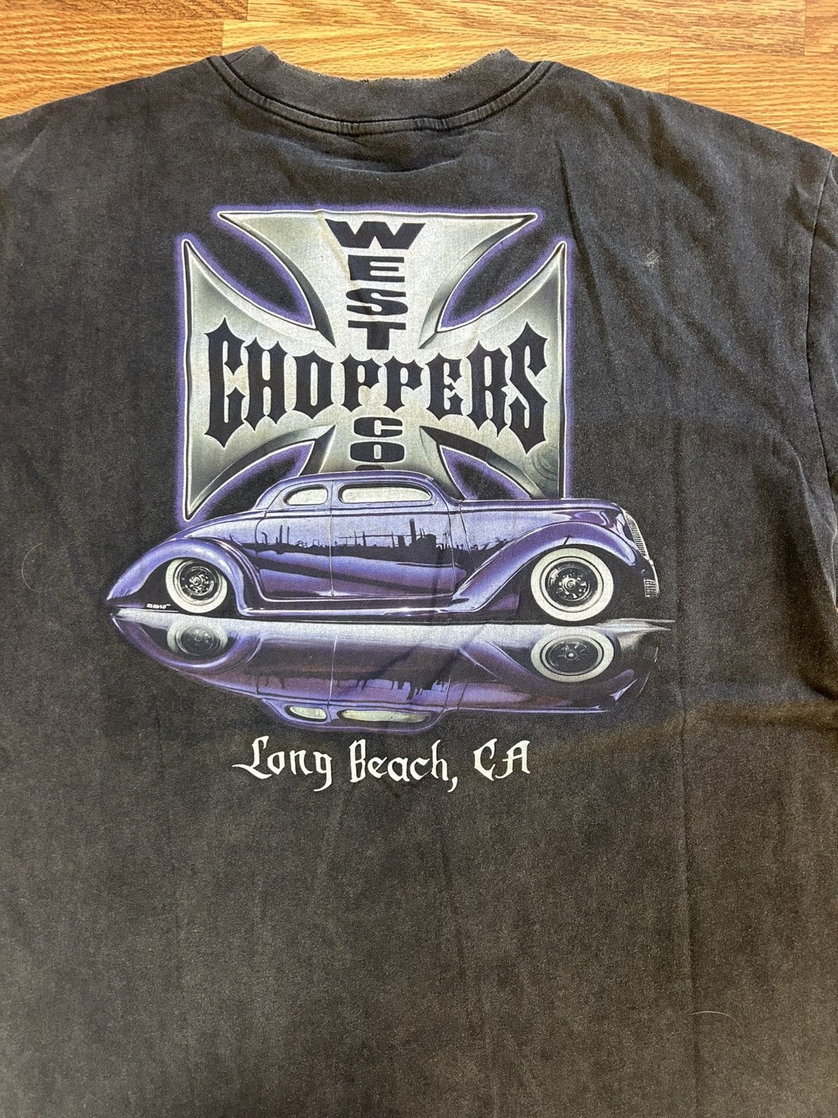 Vintage West Coast Choppers Shirt Black Fade Mens L