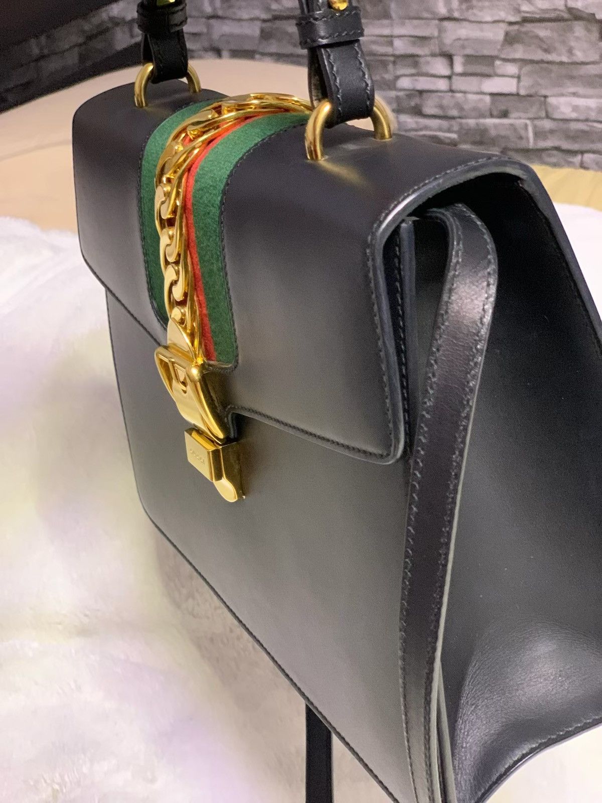 Gucci Gucci Large Top Handle Leather Tote Bag Size ONE SIZE - 4 Thumbnail