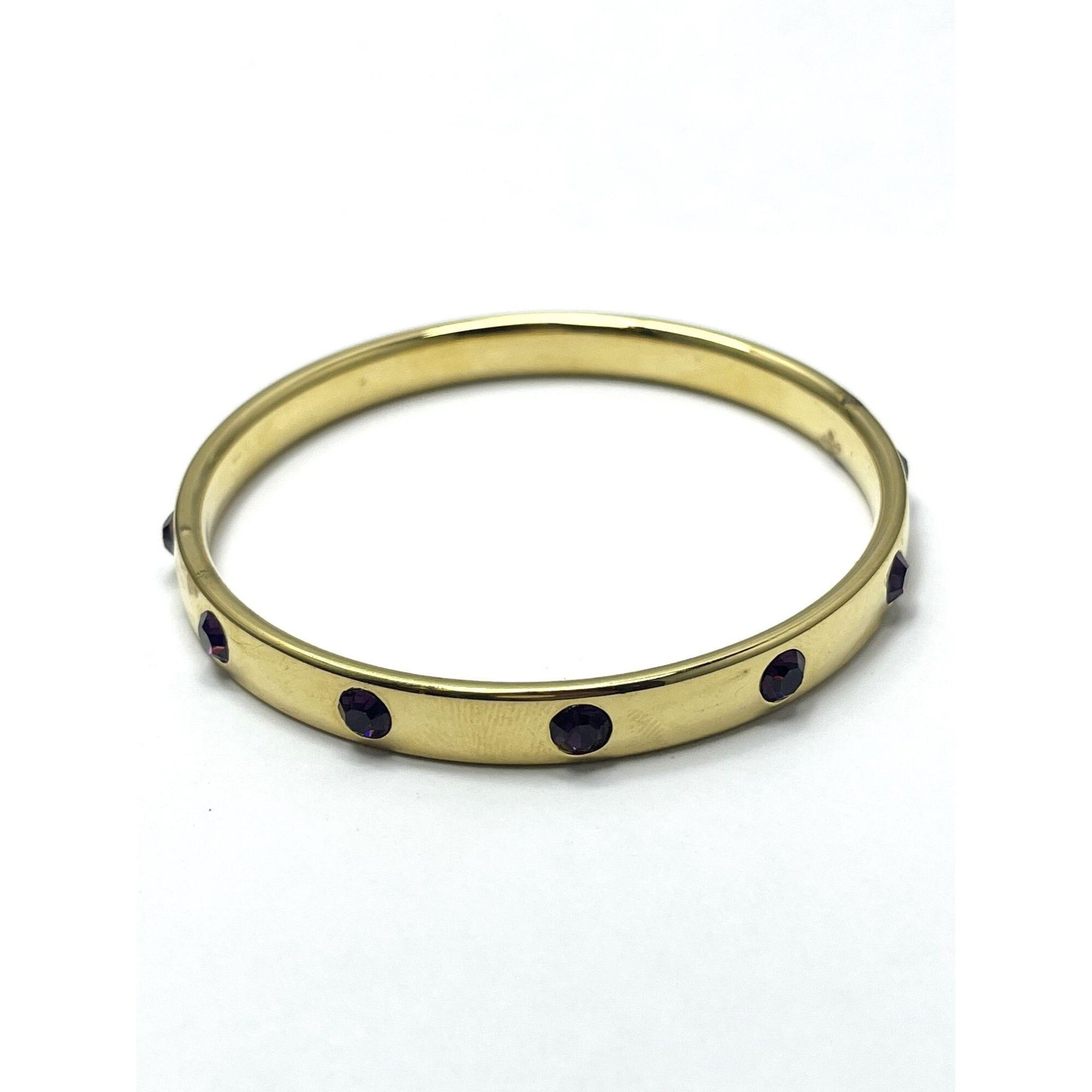 Vintage Vintage Monet Purple Rhinestone Bangle Bracelet Size ONE SIZE - 4 Thumbnail