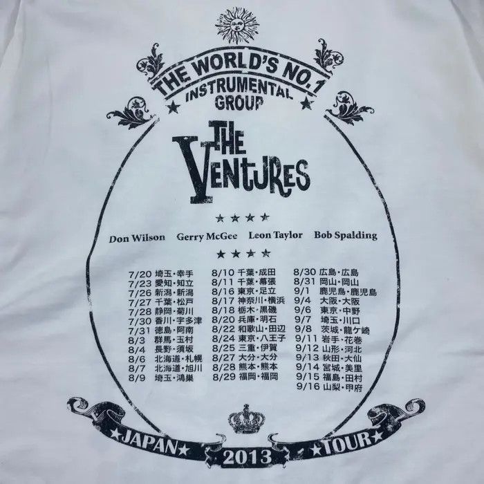 Band Tees THE VENTURES INSTRUMENTAL Band 2013 Japan Tour Tee Shirt Size US L / EU 52-54 / 3 - 5 Thumbnail