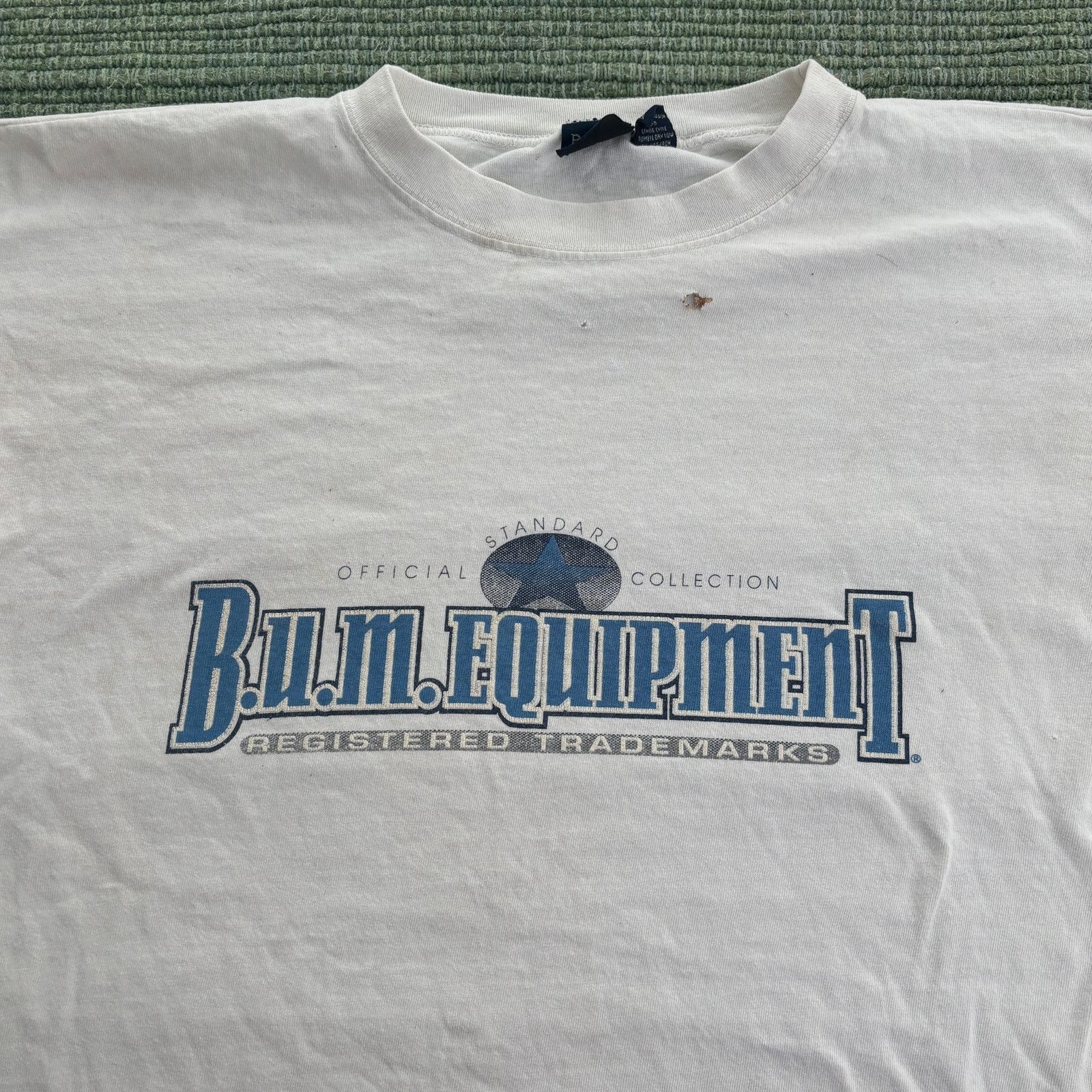 B.U.M Equipment × Vintage 90s B.U.M. Equipment Cotton Distressed Tee Shirt L Grunge Size US L / EU 52-54 / 3 - 1 Thumbnail