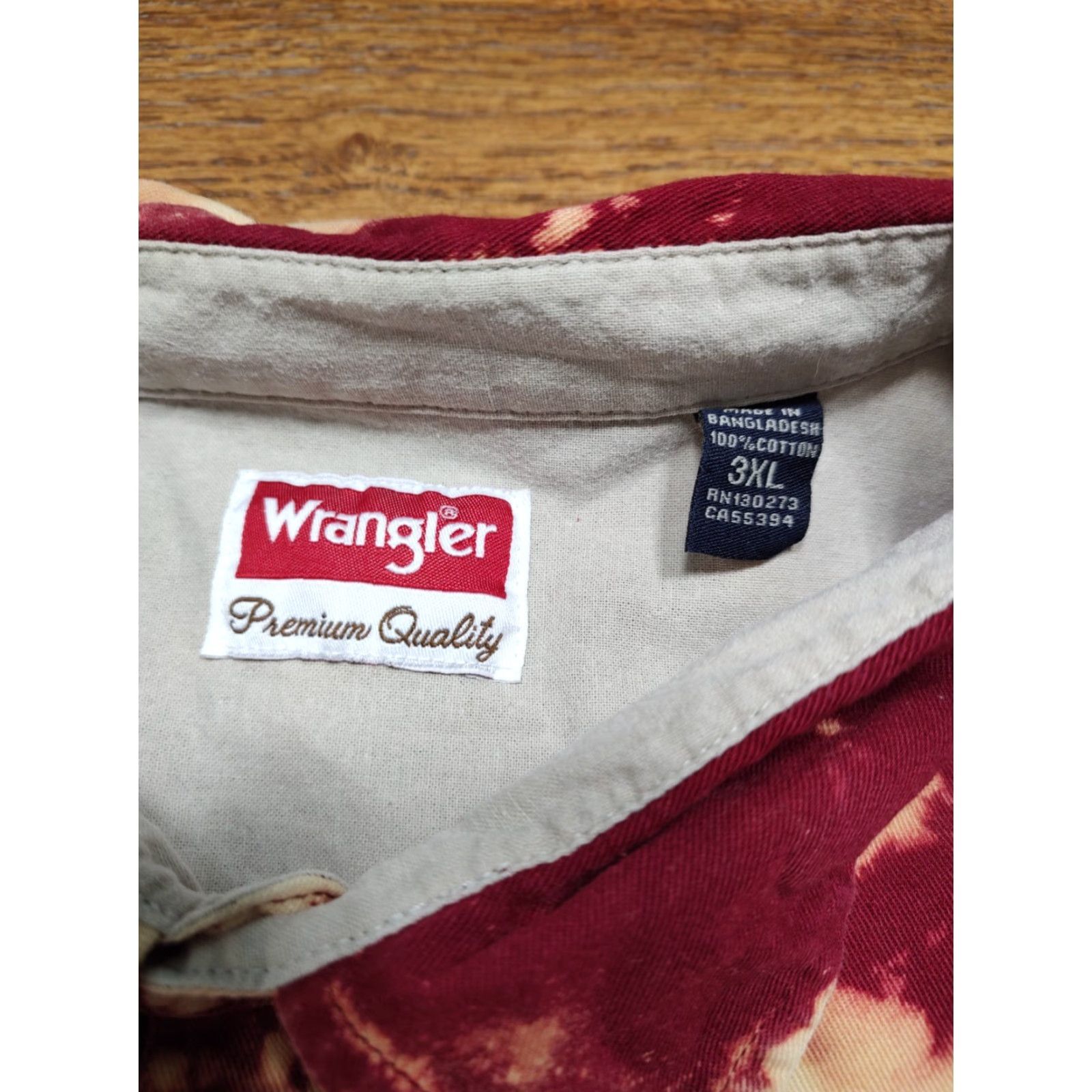 Wrangler VINTAGE Wrangler Shirt 3XL Men Tie Dye Red Flannel Pockets Decorative Easy Care 80s 90s Bohemian Western Cowboy Western Shirt Mens Size US XXL / EU 58 / 5 - 4 Thumbnail