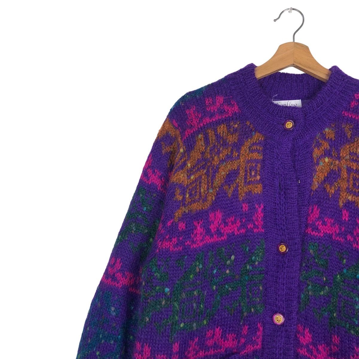 Japanese Brand Vintage Cardigan Sanfino Flower Big Logo Issey Miyake Japan Size US M / EU 48-50 / 2 - 7 Thumbnail
