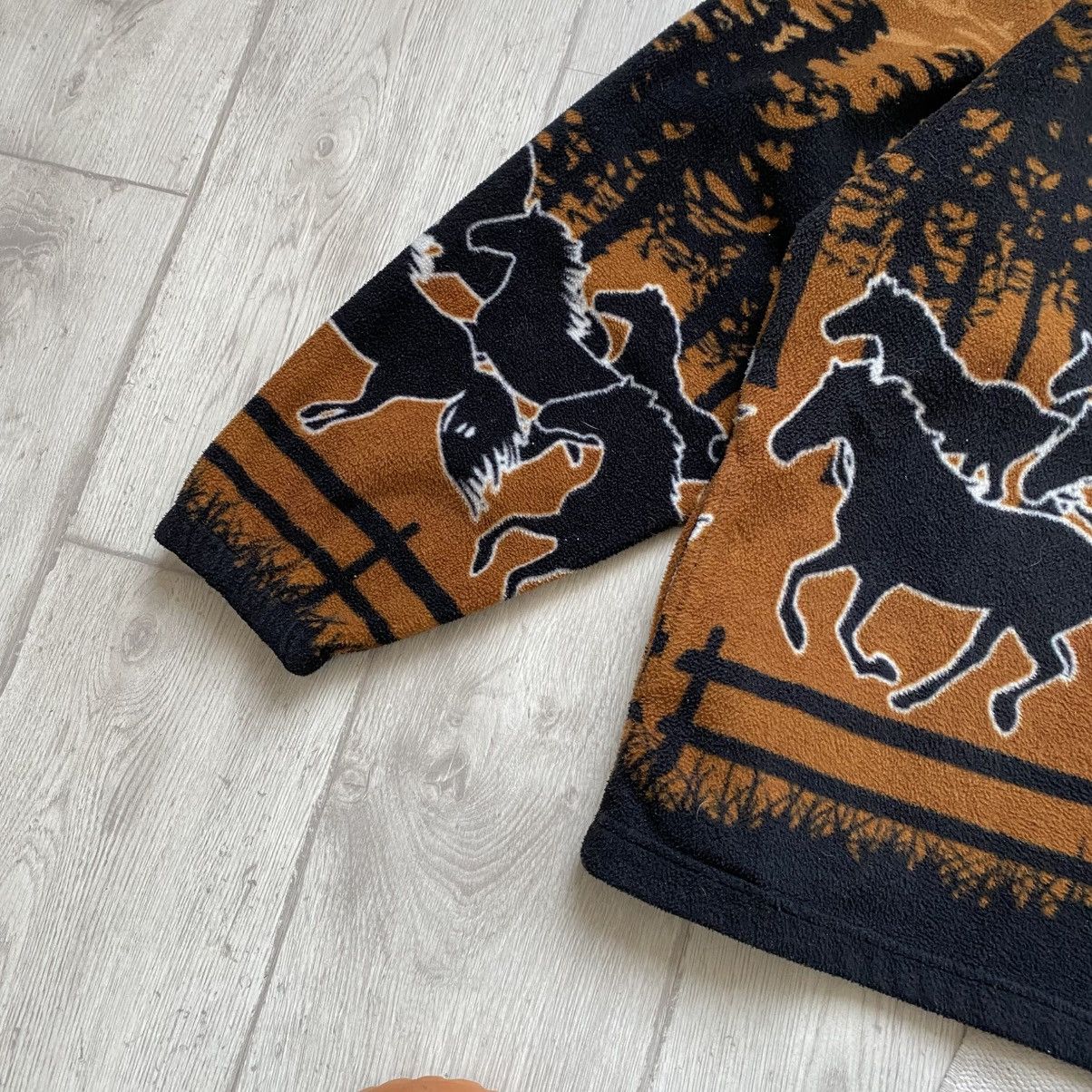 The Mountain 🐎Vintage 90's Horse Print Fleece Jacket Light Y2K polar Size US XL / EU 56 / 4 - 5 Thumbnail