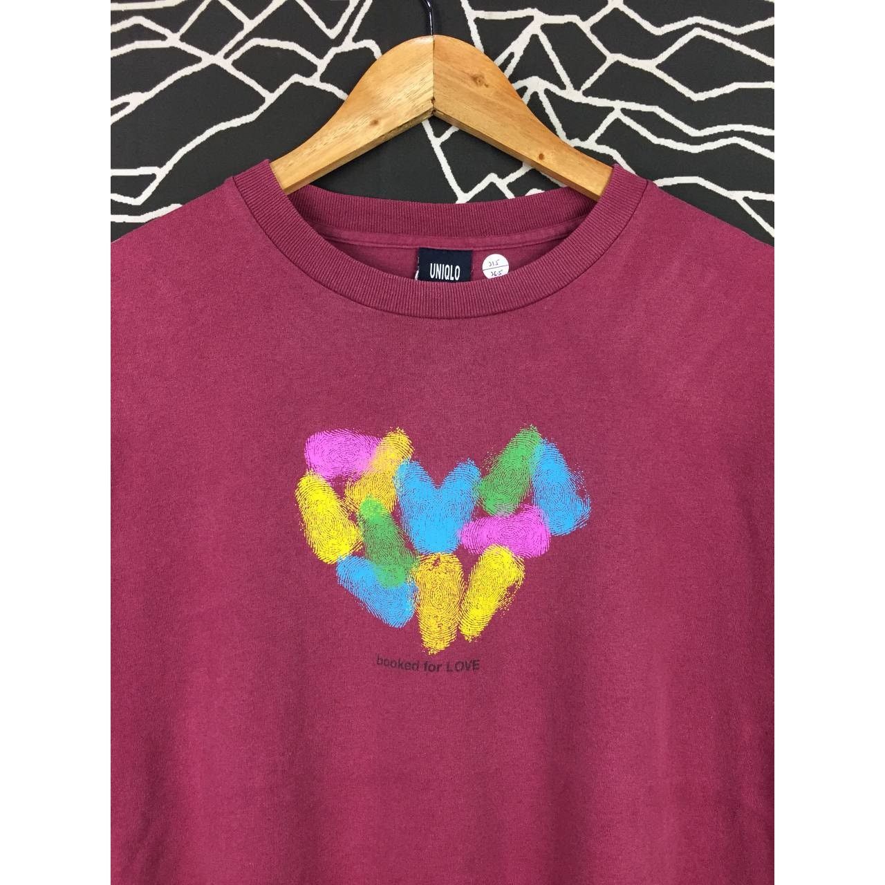 Uniqlo × Vintage Vtg 90s Uniqlo Booked For Love Made in Usa Graphic Art Tee Size US L / EU 52-54 / 3 - 4 Thumbnail
