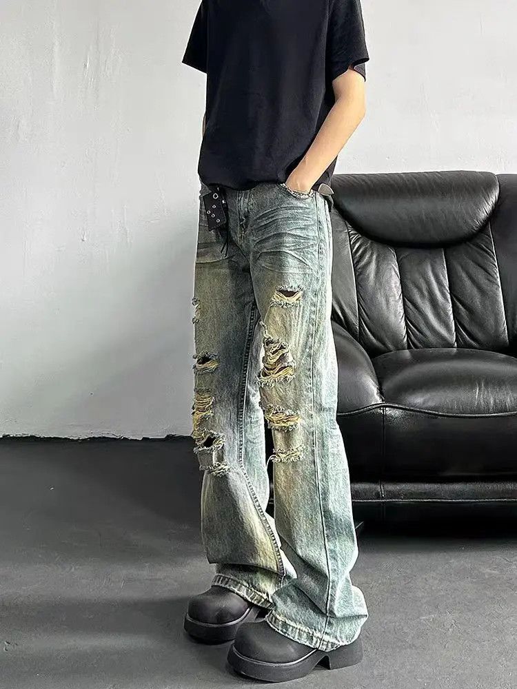 Designer × Japanese Brand Ripped and washed micro flare jeans Size US 32 / EU 48 - 3 Thumbnail