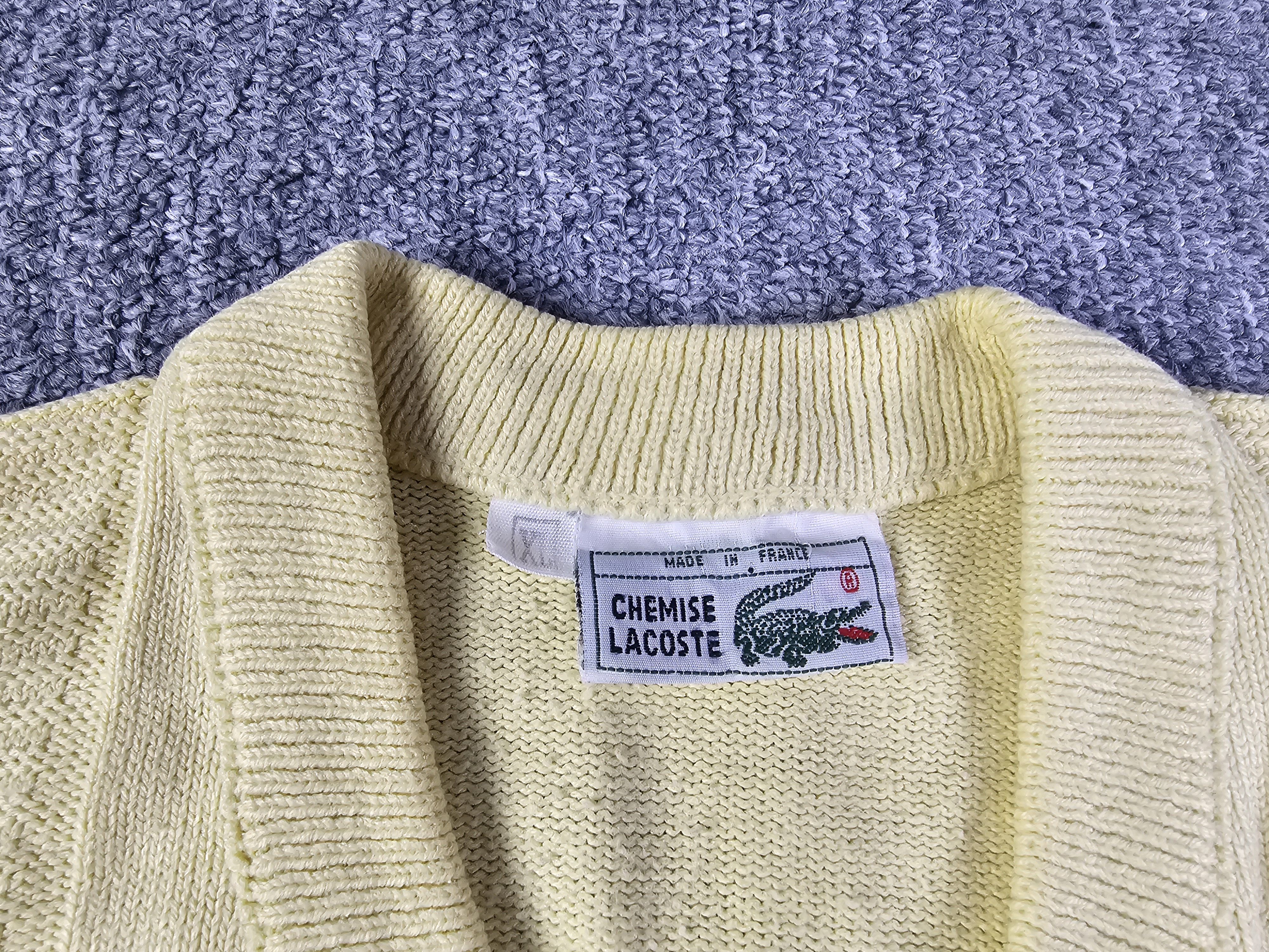 Lacoste Chemise Lacoste Vintage 90s Cream Knit Sweater France XL Size US XL / EU 56 / 4 - 3 Thumbnail