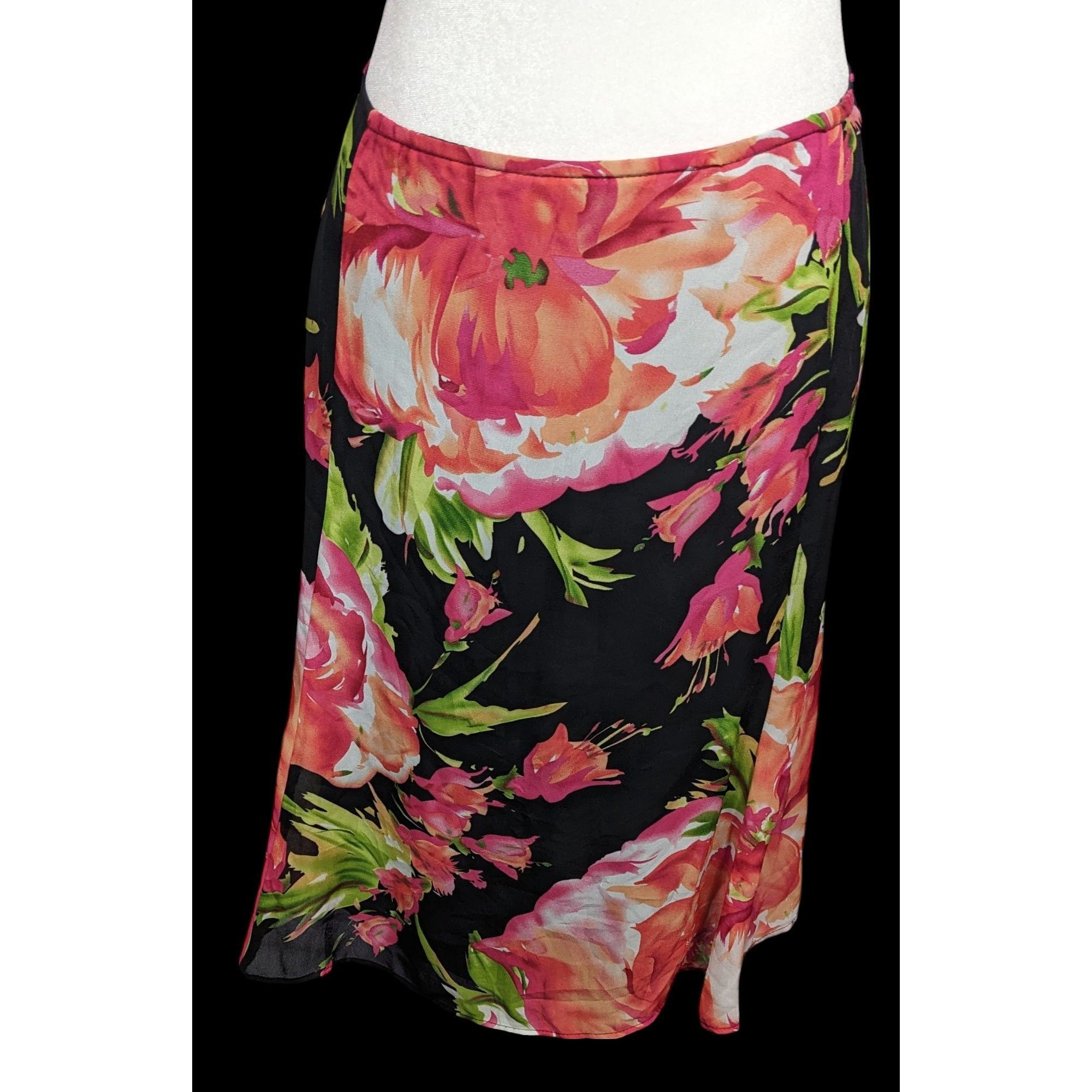 Other Vintage 90s Siouni & Zar Pink Floral Skirt Size 40" / US 18 - 1 Thumbnail