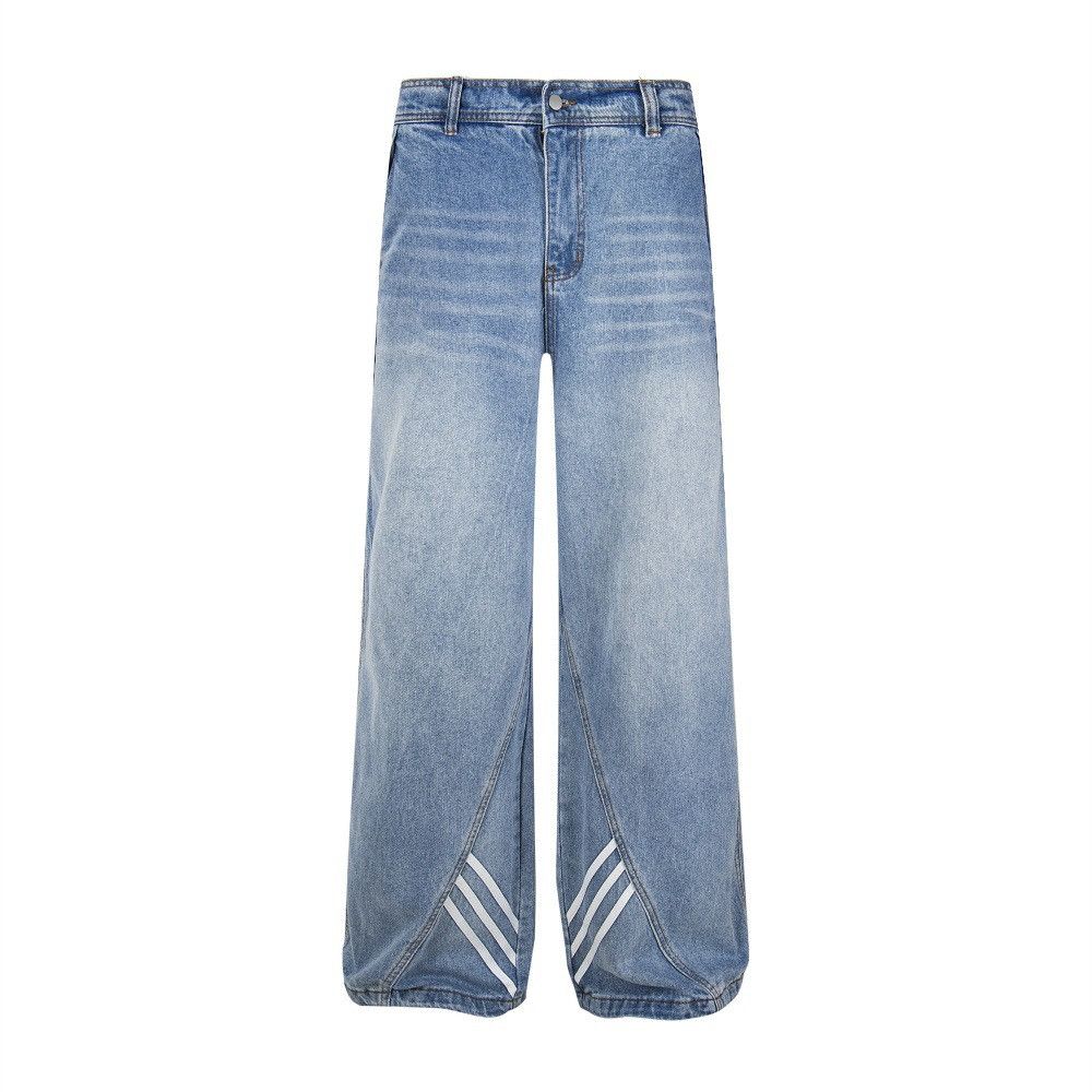 Jean Men's vintage washed distressed loose straight jeans Size US 32 / EU 48 - 1 Thumbnail