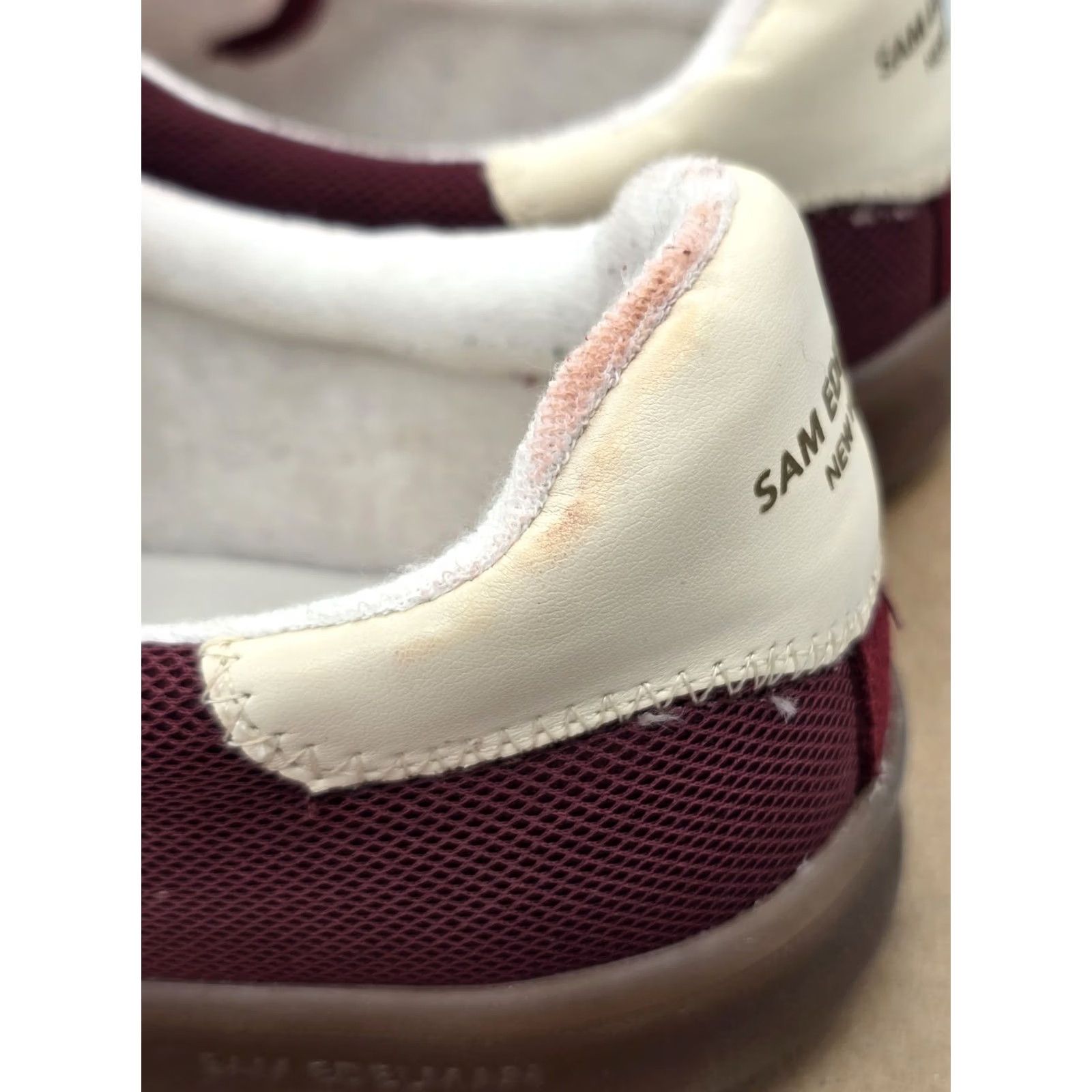 Sam Edelman Sam Edelman Talia Womens Sneakers Suede Leather Wine Red Sz 12M - M - Optic Suede Leather Fitness Athletic Casual Footwear Womens Size US 12 / IT 42 - 7 Thumbnail