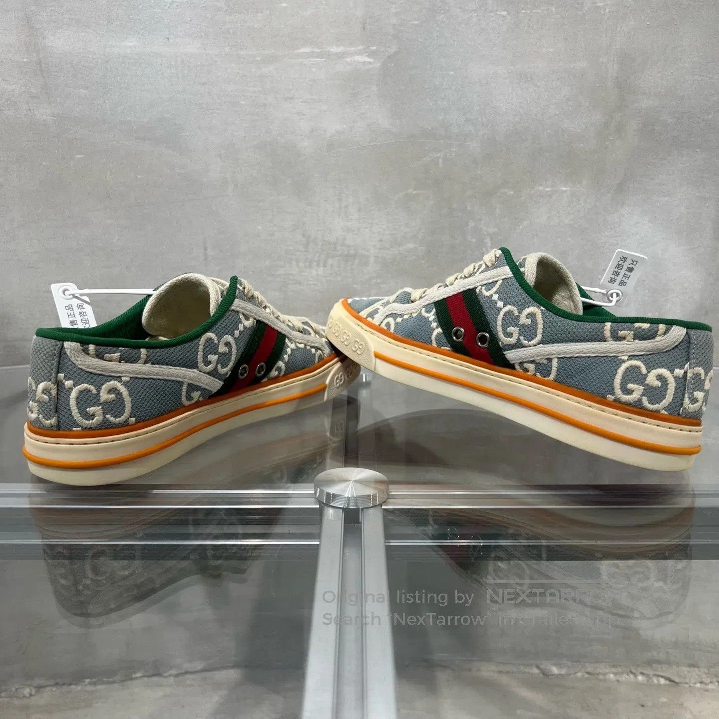 Gucci Guicci Tennis 1977 Blue Old-Fashioned Canvas Shoes Size US 6.5 / IT 36.5 - 5 Thumbnail