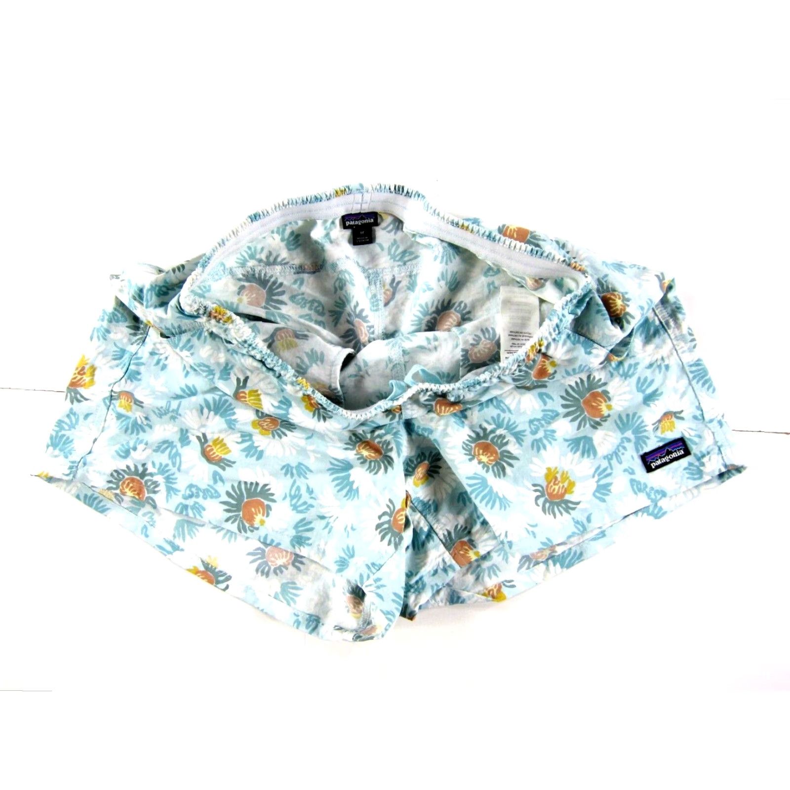 Patagonia Patagonia Nylon Blue White Orange Yellow Floral Run Workout Gym Short Woman M Size 32" / US 10 / IT 46 - 6 Thumbnail