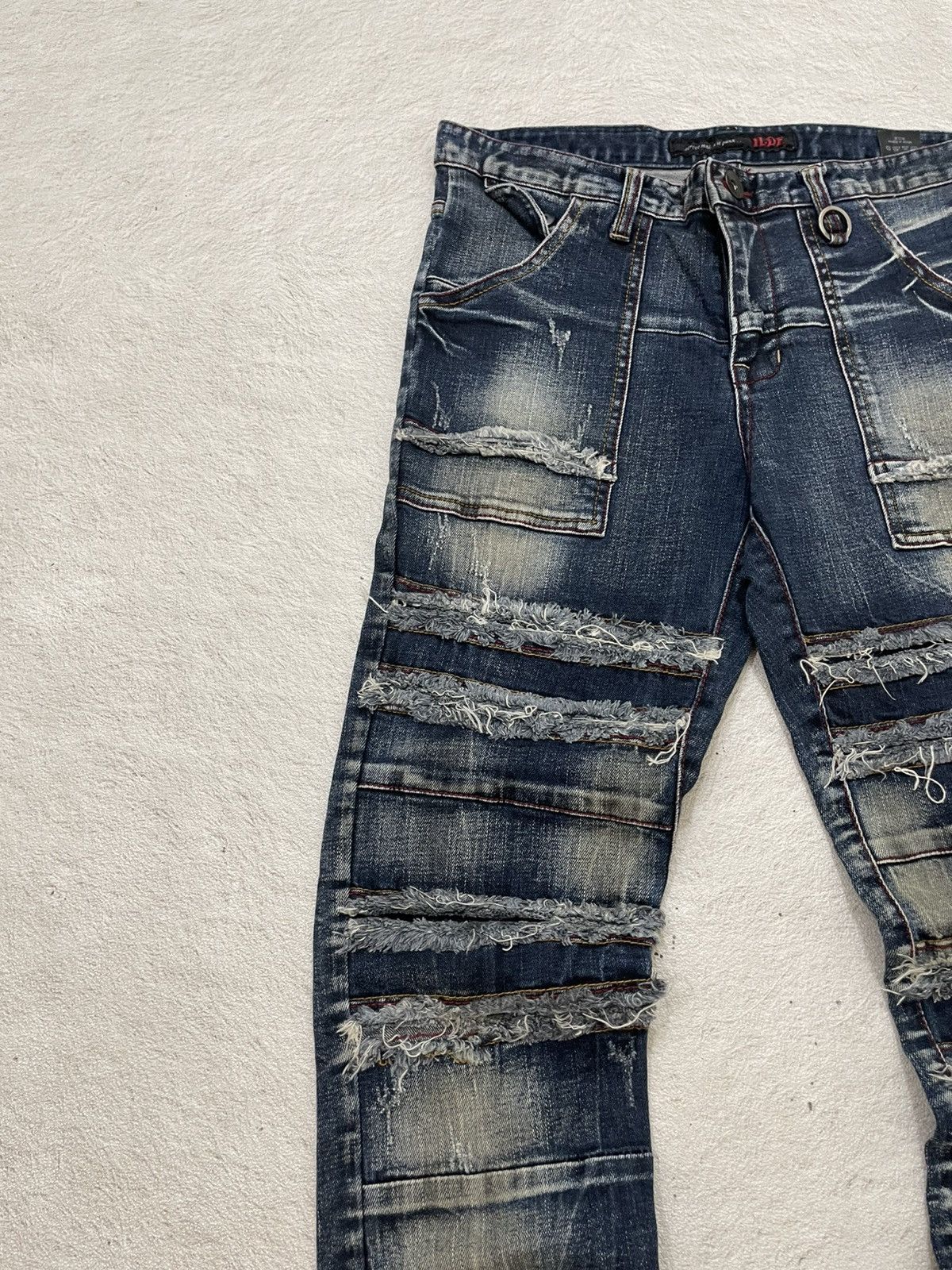 Japanese Brand 2000s ILDF Y2K Layered Distressed Denim Archive Grunge LGB Size US 31 - 4 Thumbnail