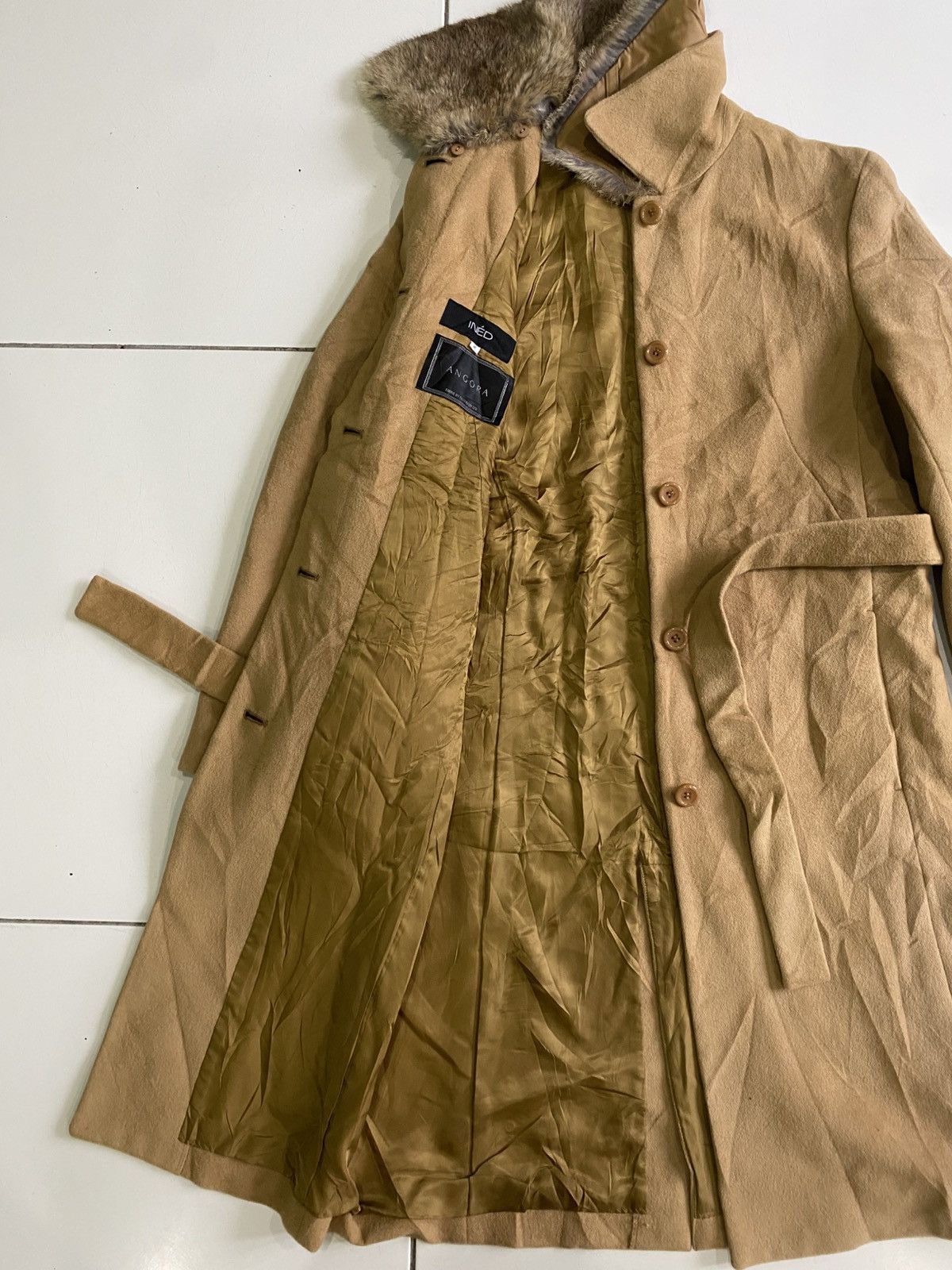 Issey Miyake Vinatge 90s INED x Angora wool trench coat Size XXS / US 00 / IT 34 - 4 Thumbnail