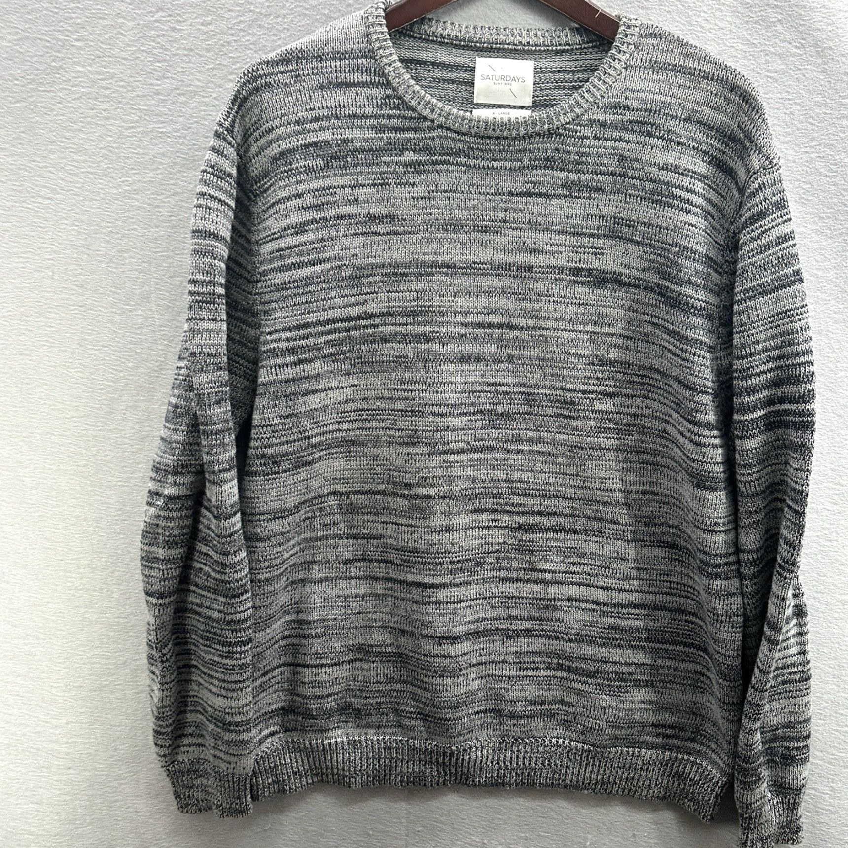 Saturdays NYC SATURDAYS SURF NYC Sweater Mens XL Gray Crew Neck Long Sleeve Knit Pullover Preppy Casual Business Travel Vintage No Size US XL / EU 56 / 4 - 3 Thumbnail