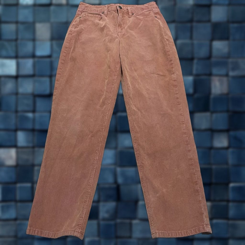 American Eagle Outfitters American Eagle Corduroy Jeans Womens 6 Pink Mom High Rise Straight Stretch Logo Pockets Zipper Button Cotton Spandex Denim N/A Size 28" / US 6 / IT 42 - 1 Thumbnail