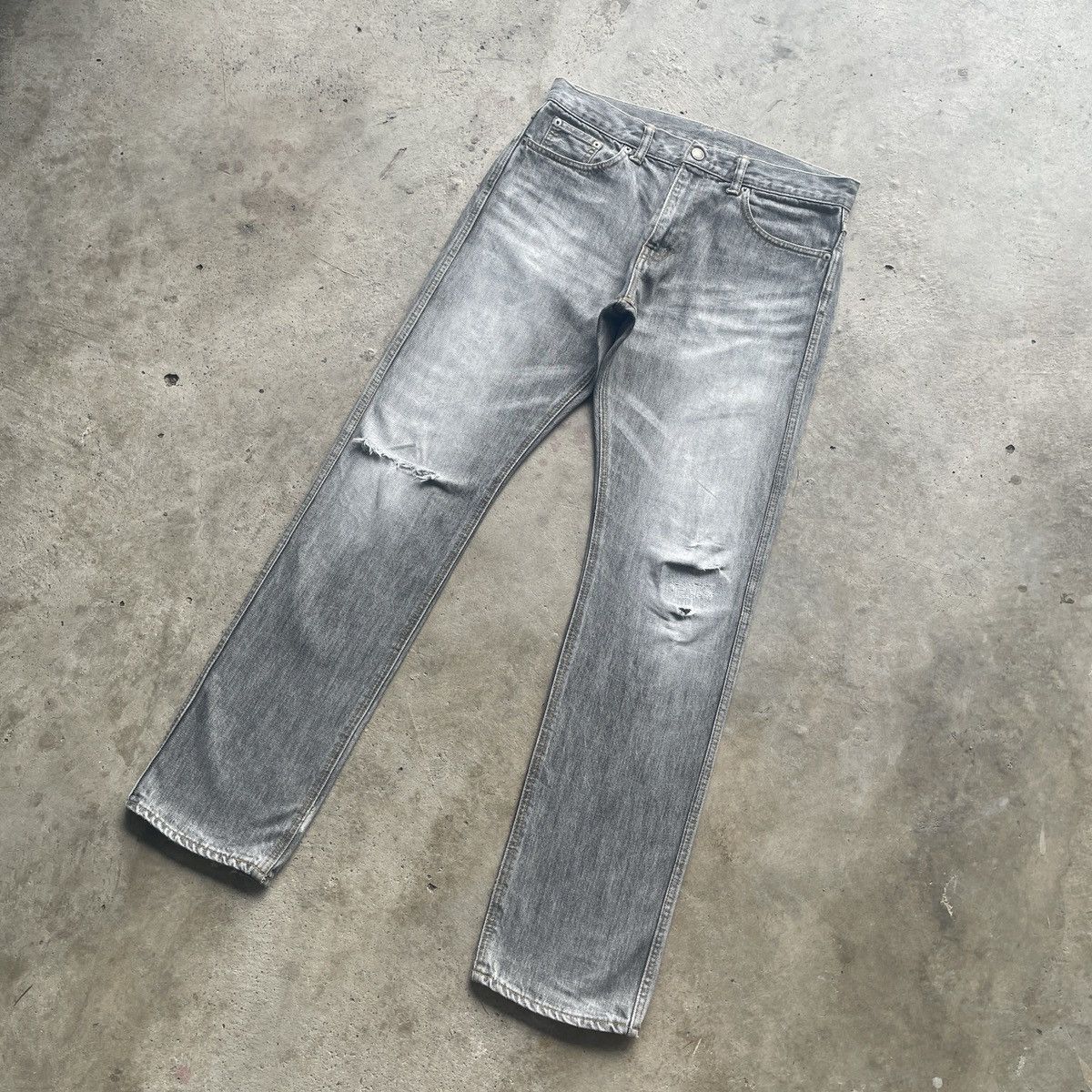 Japanese Brand W33 Vintage Japanese Distressed Faded Black Jeans Pants Size US 33 - 2 Thumbnail