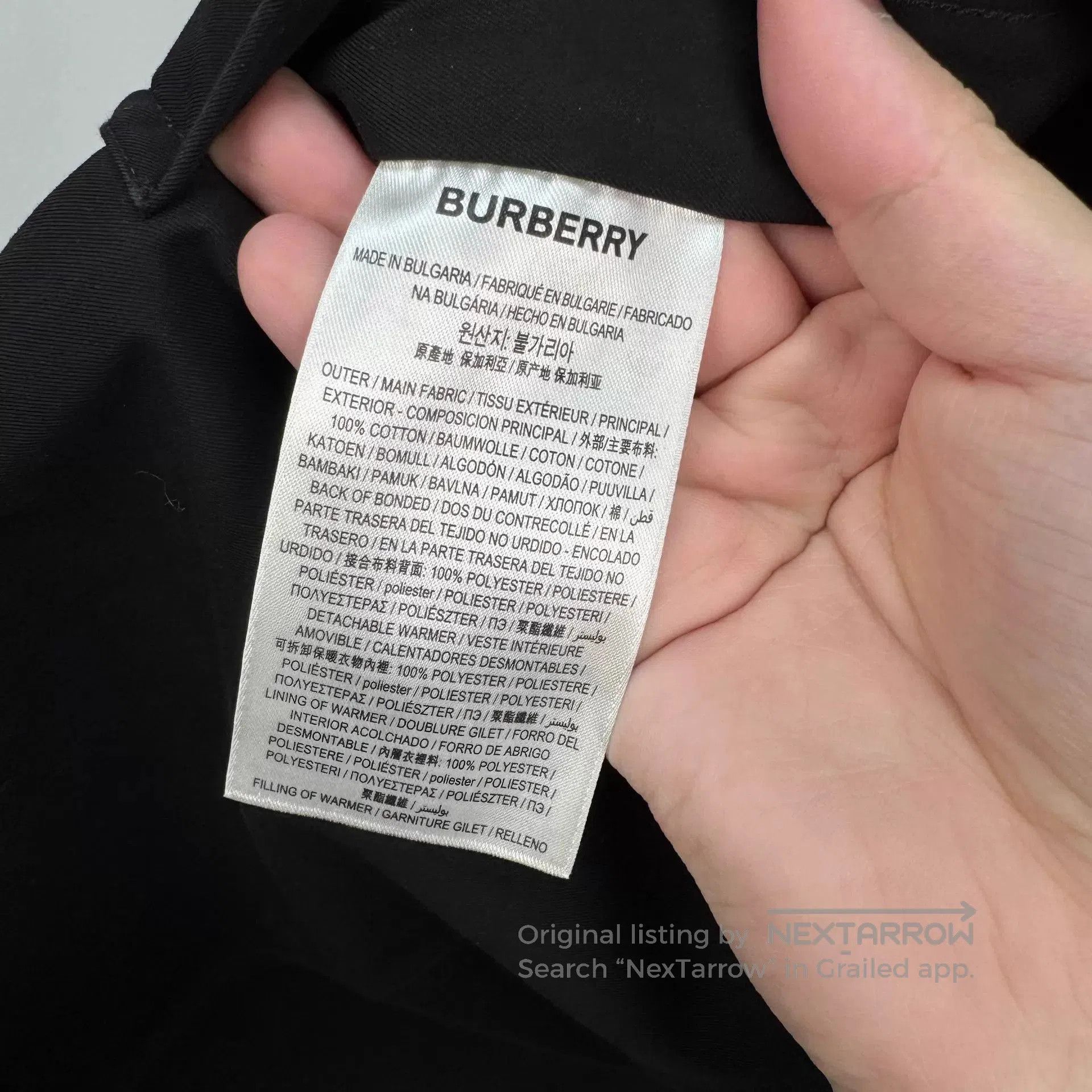 Burberry Black Long Button-Up Coat with Patch Detail. Size US M / EU 48-50 / 2 - 7 Thumbnail