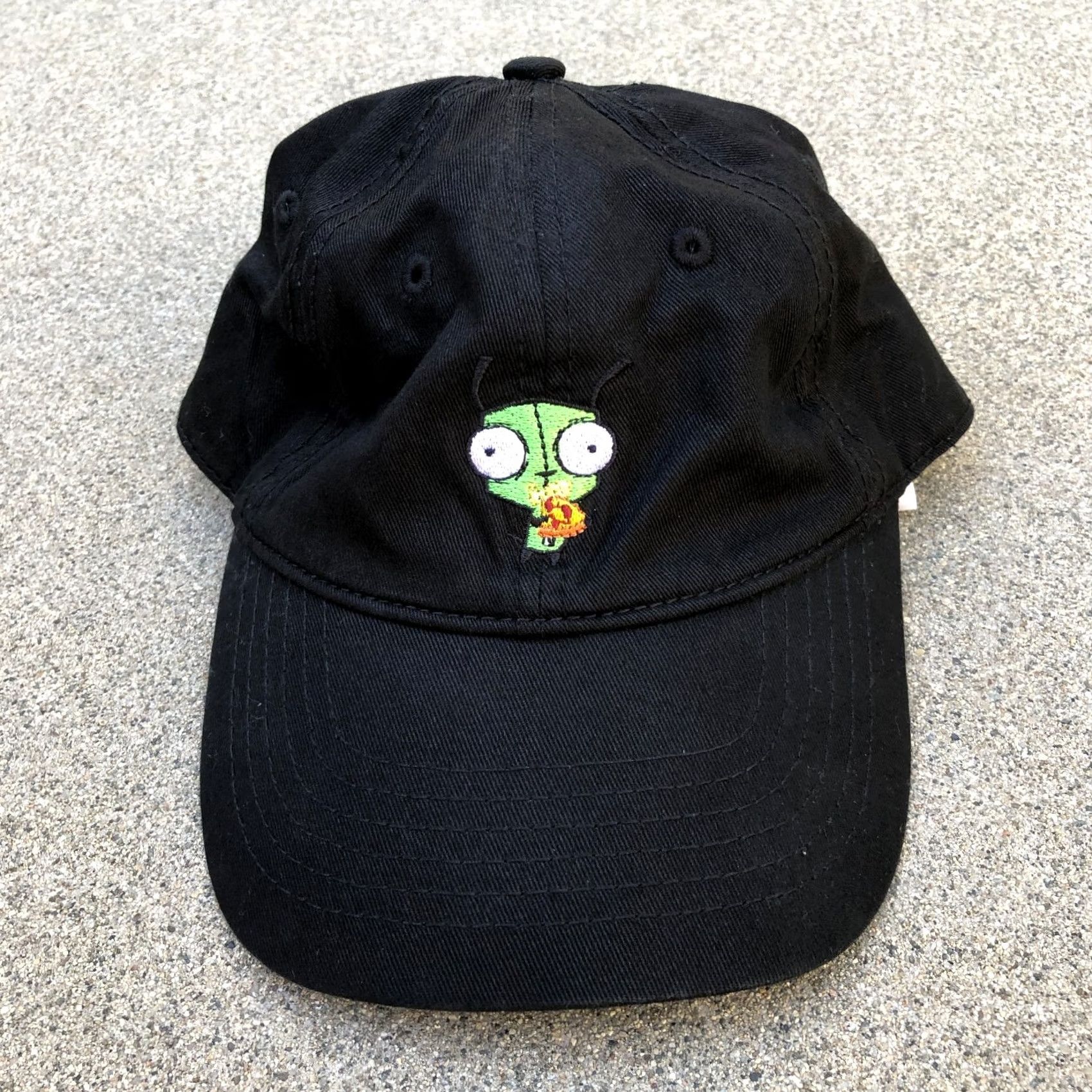 Nickelodeon VINTAGE NICKELODEON Invader Zim Baseball Hat Men's Black Adjustable Cap Pizza Size ONE SIZE - 2 Thumbnail