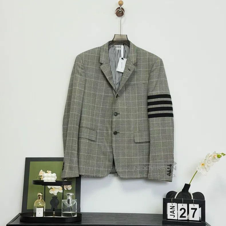 Thom Browne Thom Browne Plaid Wool Jacket Size US XL / EU 56 / 4 - 1 Thumbnail