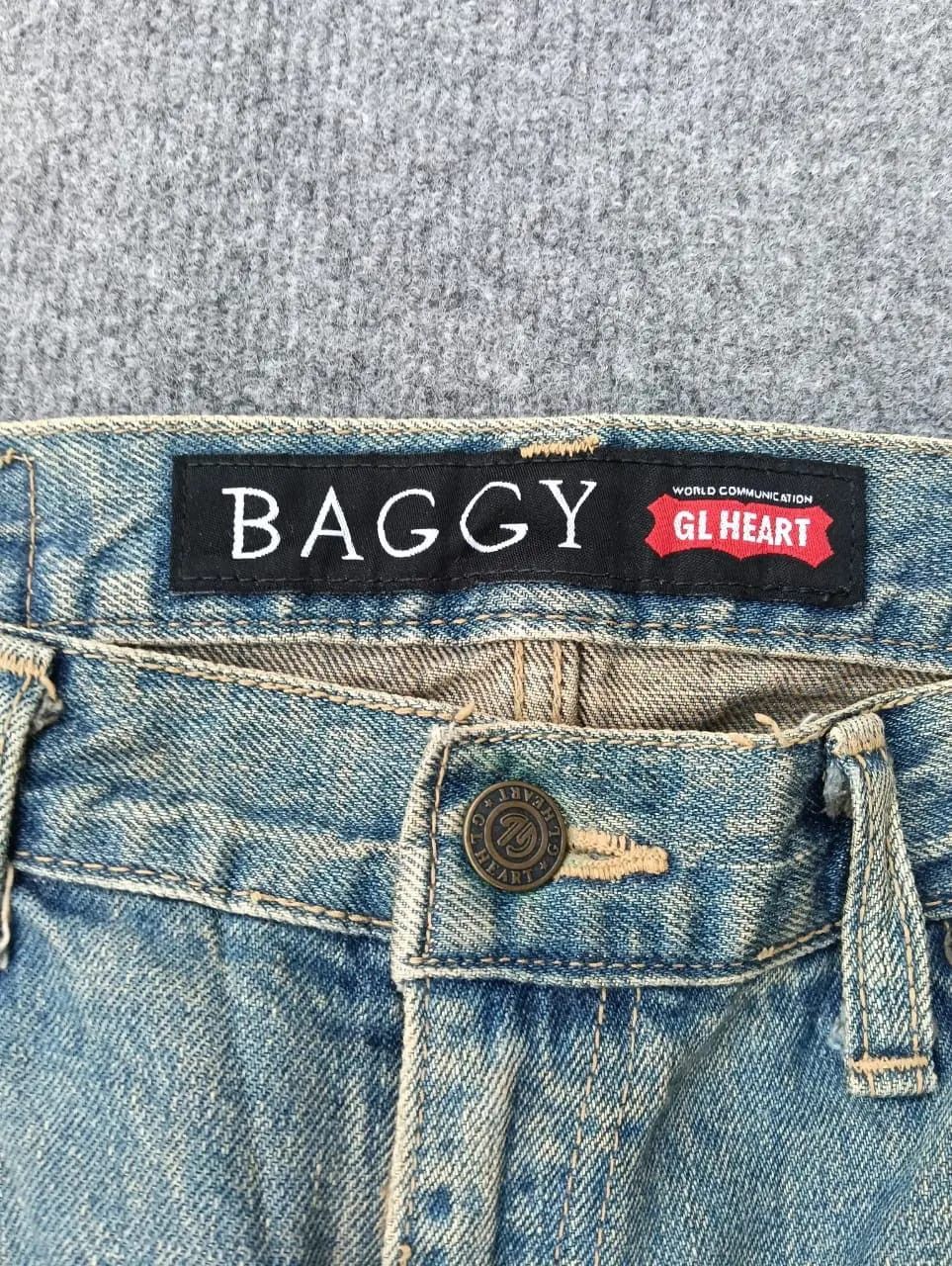 Big John GL Heart Baggy Jeans designed Georgia Love Wide Leg Denim. Size US 34 / EU 50 - 6 Thumbnail
