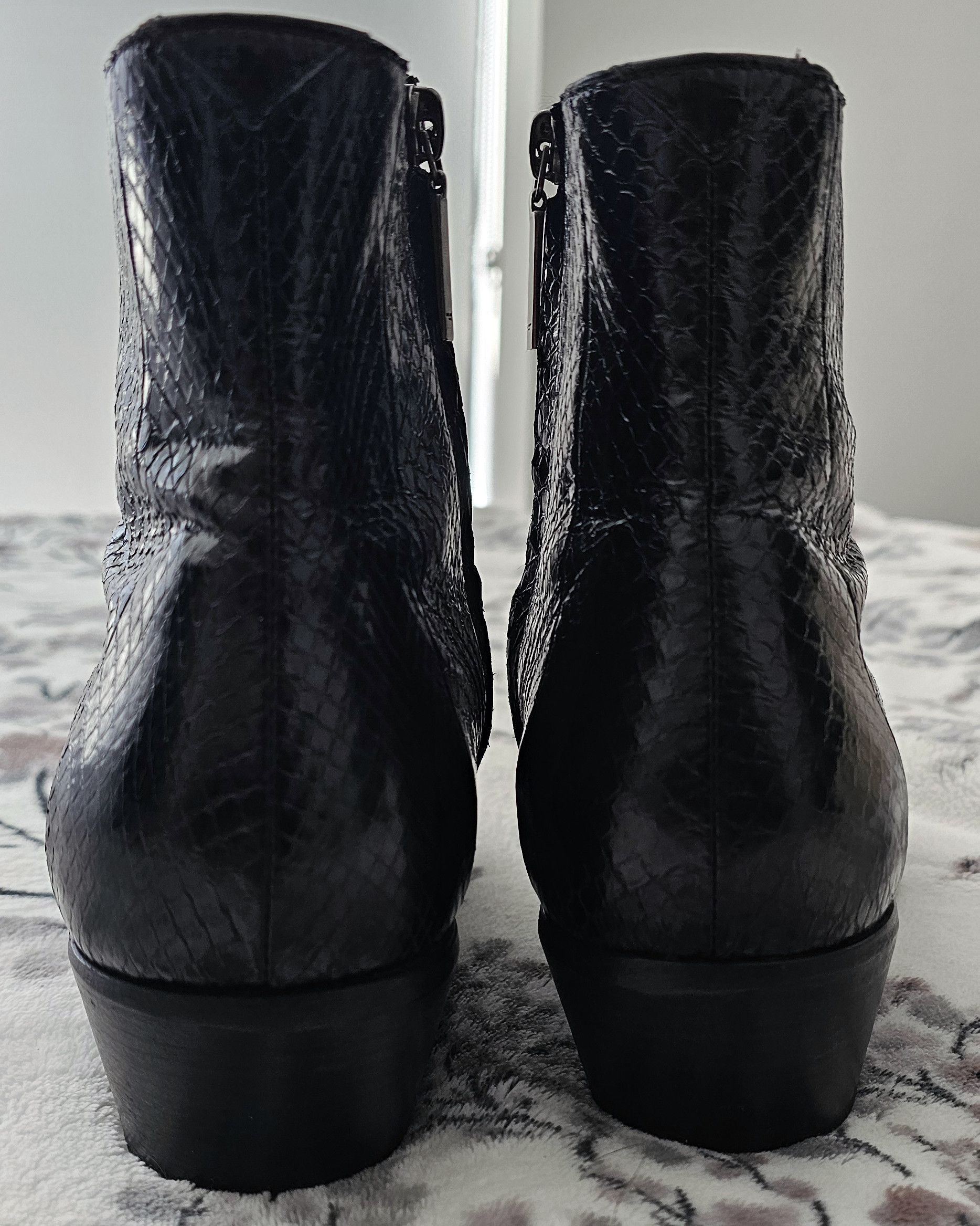 Saint Laurent Paris Dakota Lacquered Ayers Snakeskin Boots Size US 10 / EU 43 - 4 Thumbnail