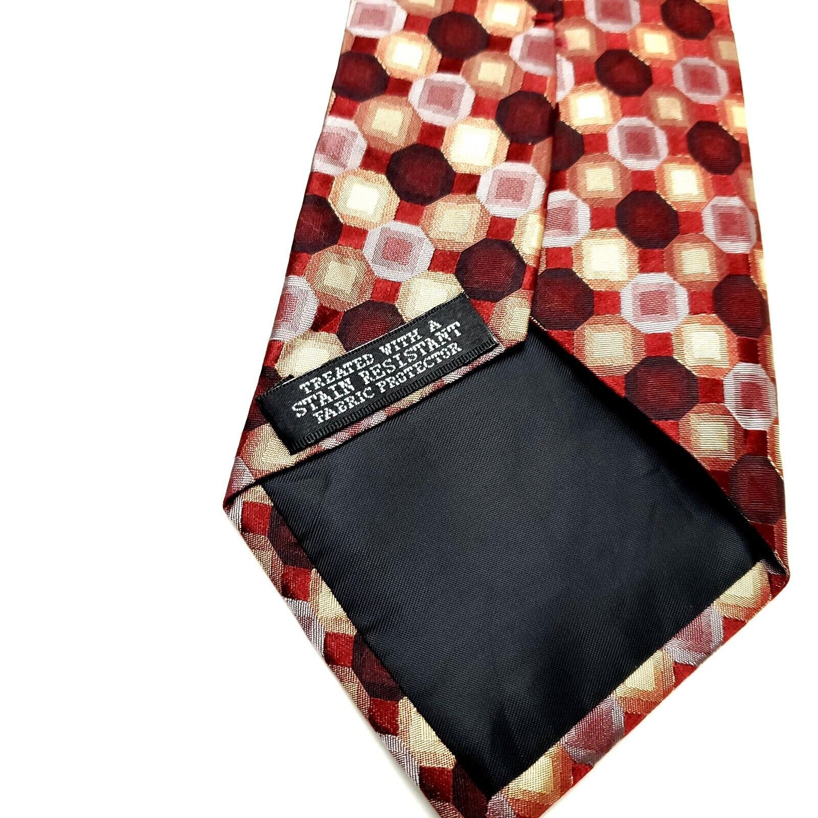 Van Heusen Van Heusen Silk Tie Woven Red Geometric Wide Size ONE SIZE - 4 Thumbnail