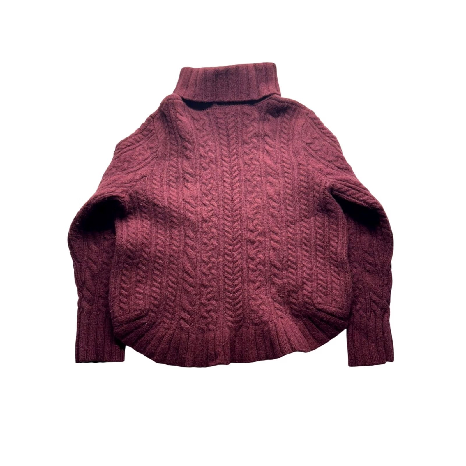 Duluth Trading Company VINTAGE Women’s Duluth Trading Co Turtleneck Sweater XL Maroon Wool, Cashmere, Nylon Pullover Crew Neck/ Cable Knit Womens Size XL / US 12-14 / IT 48-50 - 2 Thumbnail