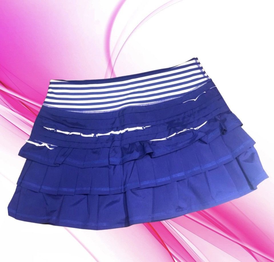 Lululemon Lululemon Run: Back On Track Blue Ruffle Skirt Sz.4 Size 27" / US 4 / IT 40 - 8 Thumbnail