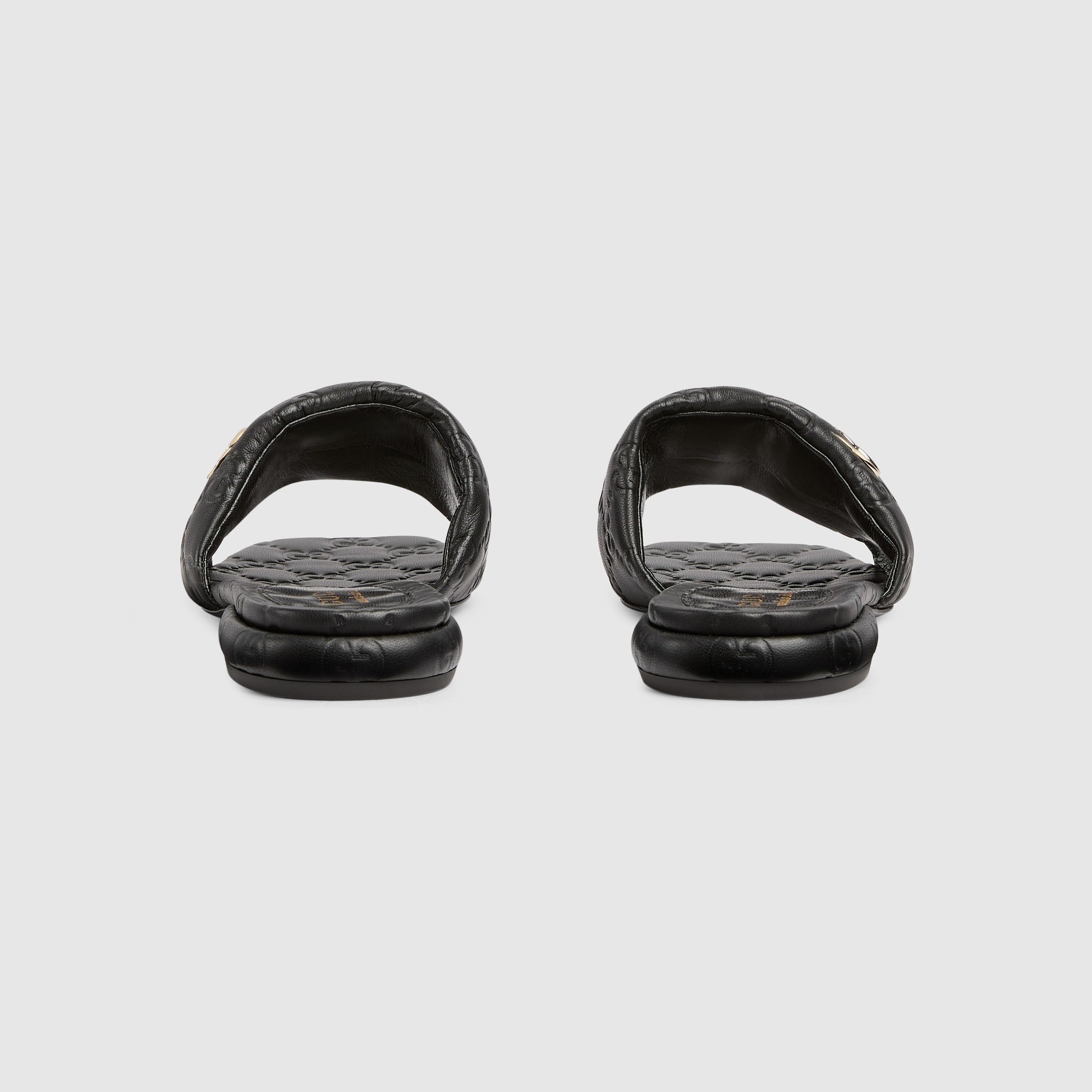 Gucci oc11z1025 Slide Sandals With Double G in Black Size US 6 / IT 36 - 4 Thumbnail