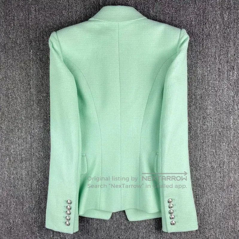 Balmain Balmain Mint Green Cotton Women's Jacket . Size S / US 4 / IT 40 - 2 Thumbnail