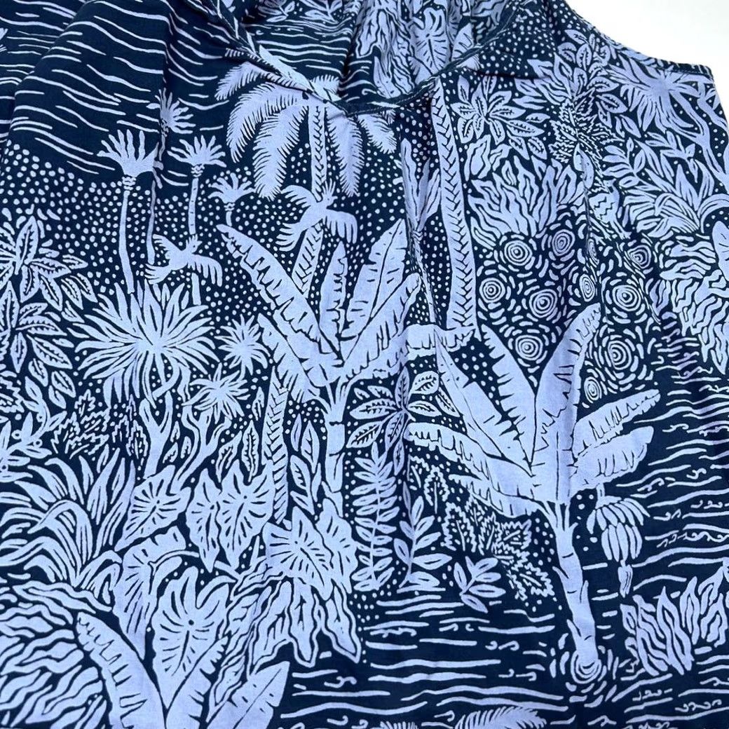 H&M Desmond Dempsey x H& Tropical Palm Print Tank Top - Womens Med M Navy Blue Size M / US 6-8 / IT 42-44 - 3 Thumbnail