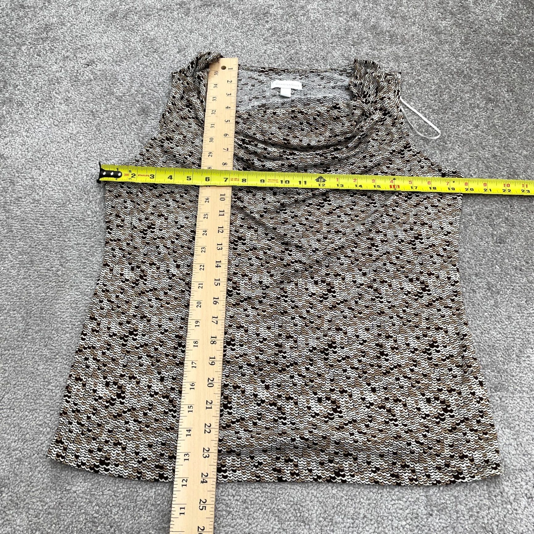 Charter Club Charter Club Blouse Shirt Womens Large Multicolor Geometric Sleeveless Cowl Neck Knit Stretch Casual Everyday Size L / US 10 / IT 46 - 5 Thumbnail
