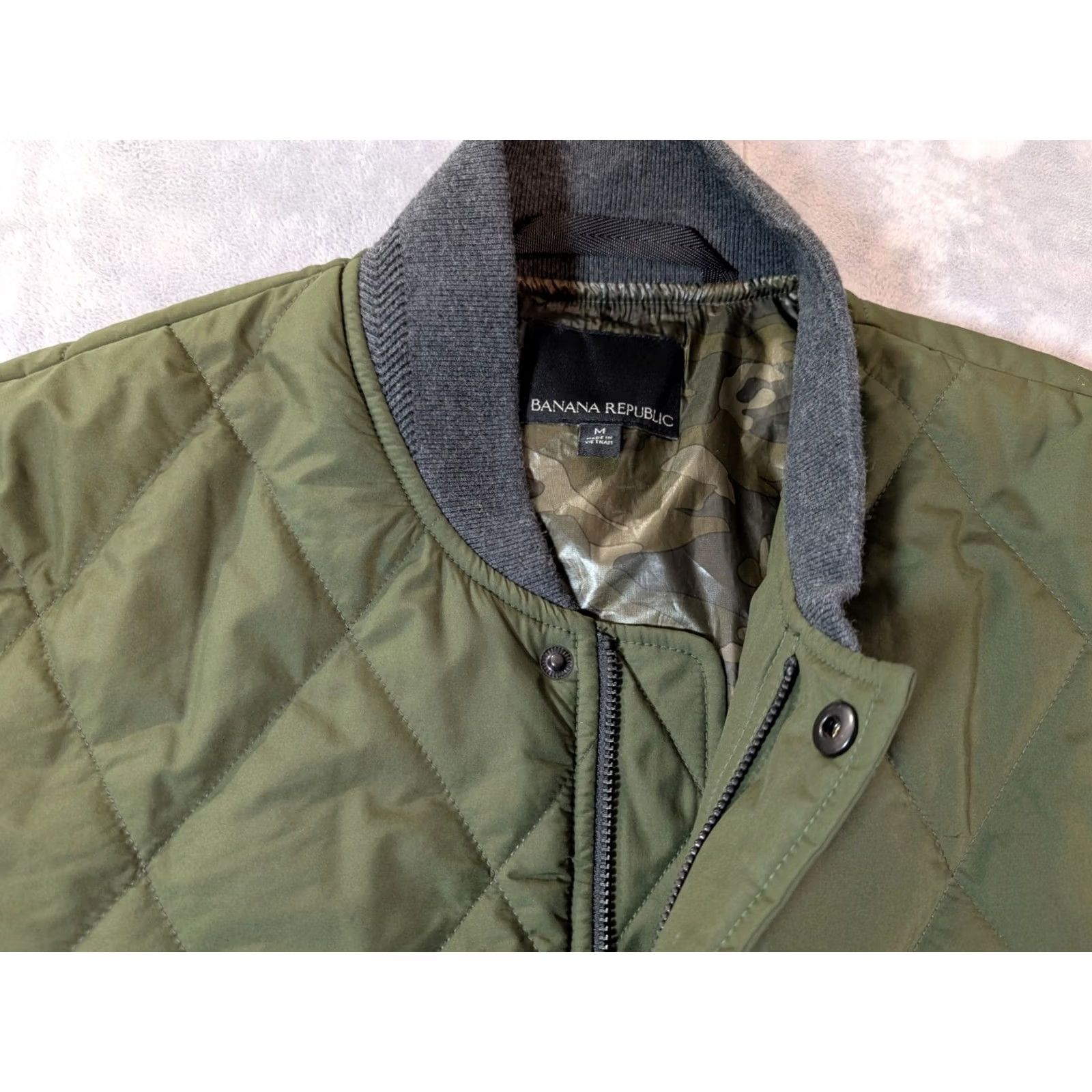 Banana Republic Banana Republic Bomber Jacket Quilted Water Resistant Green Men M Size US M / EU 48-50 / 2 - 3 Thumbnail