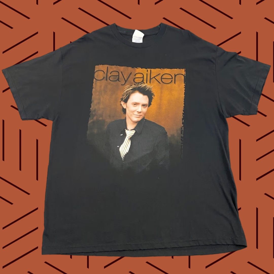 Vintage VINTAGE CLAY AIKEN 2004 Tour Shirt Mens 2XL Black Graphic Music Tee S/S Size US XXL / EU 58 / 5 - 1 Thumbnail