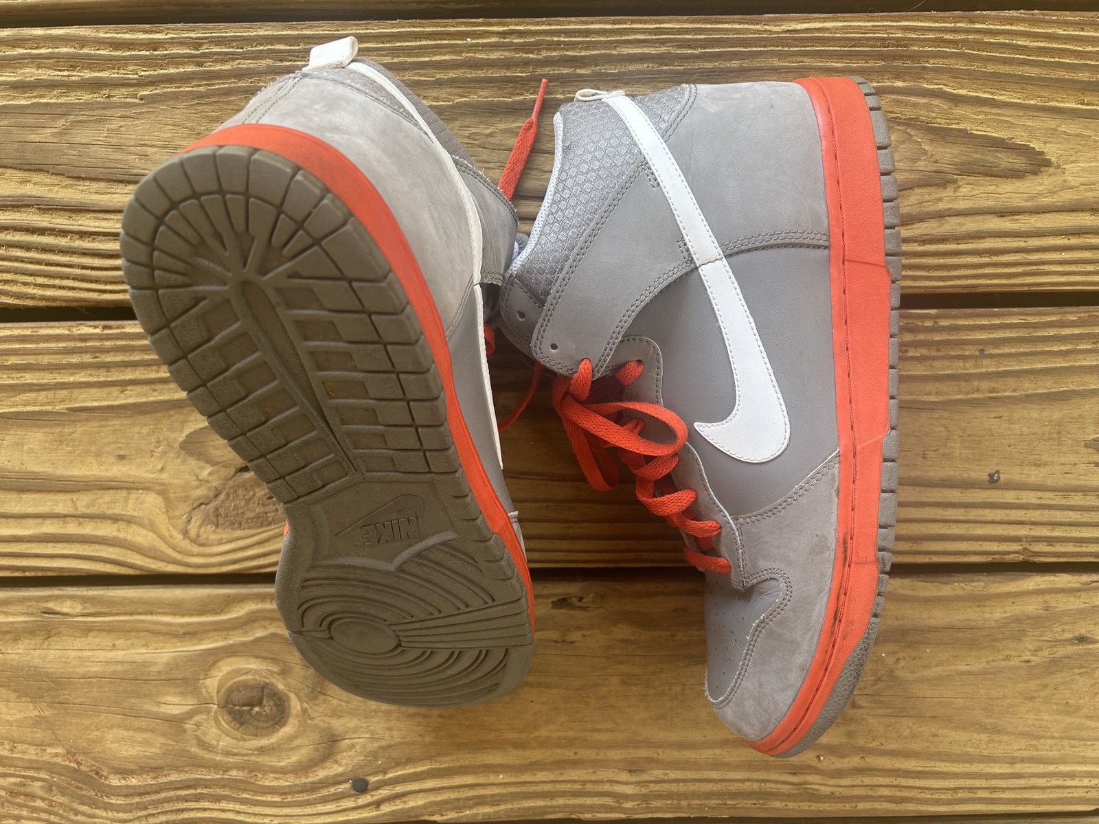 Nike Nike Dunk High Premium grey orange 2010 PRM Size US 12 / EU 45 - 2 Thumbnail
